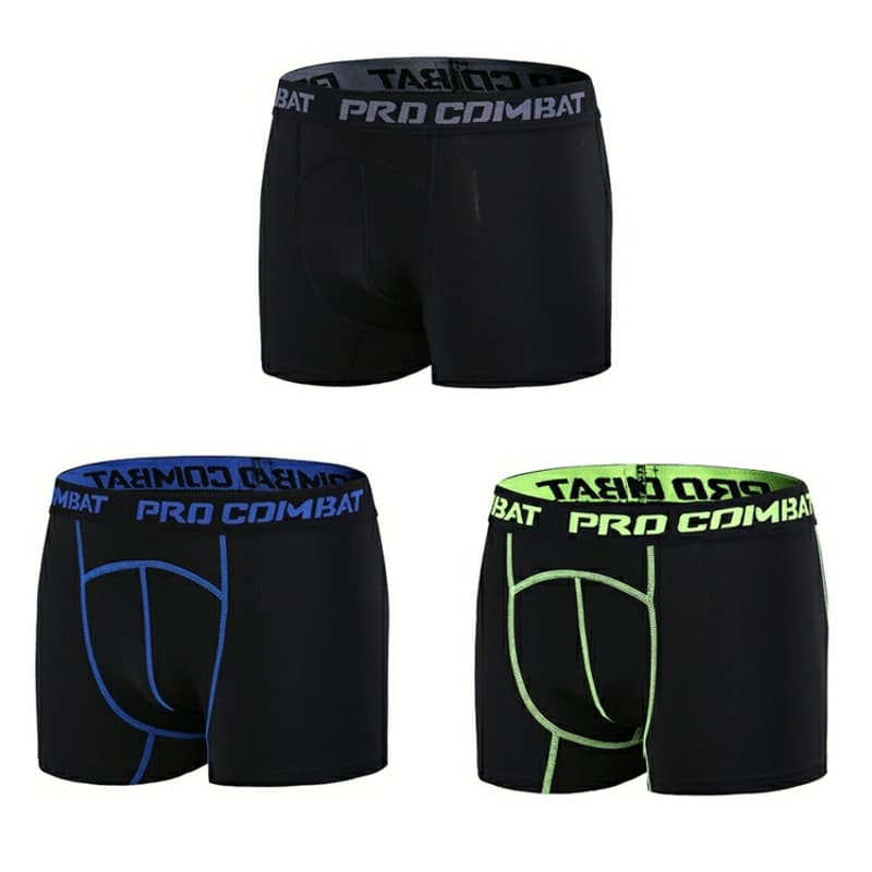 Men's Underwear Elastic Breathable Sports Briefs Moisture Absorbing Training Running Boxer Briefs Quick Drying Tight Fitness Shorts