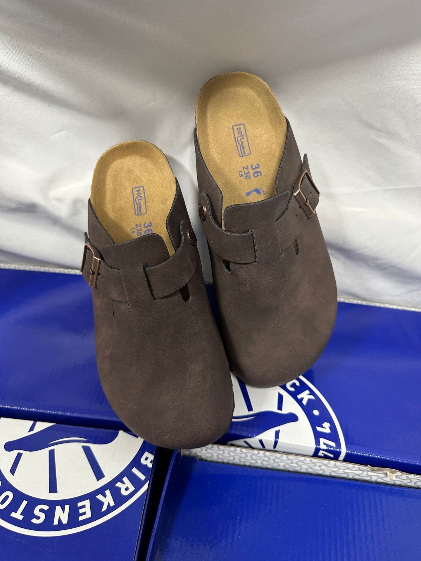 Bandeau BK Demi-Tug, Chaussons Buston Cool, Chaussures Boken en Cuir Véritable et Liège pour Hommes et Femmes, Couple