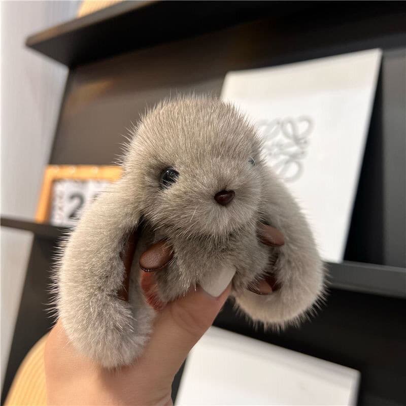 cute wind long ears bunny mink plush pendant bag Doll Doll pendant car keychain