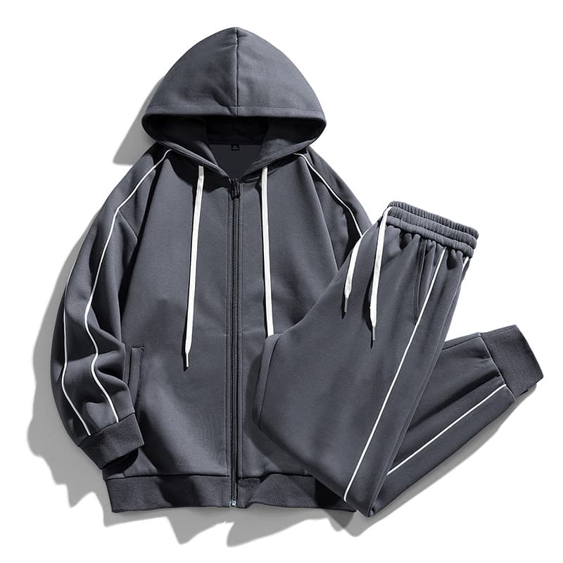 Men's Clothing Men's sportswear suit 2024 autumn new youth long sleeved cardigan striped hoodie casual suit men