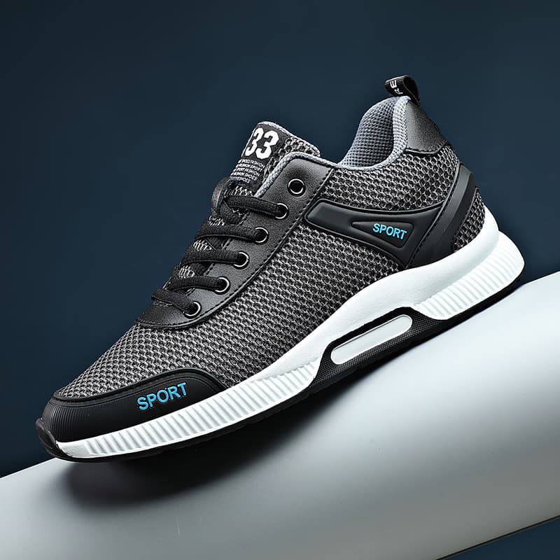 Height-up shoes for men Summer height-up shoes for men lace-up casual sports breathable mesh shoes for men 6cm men's shoes large size