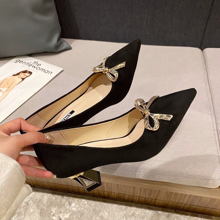 Plus Size 2025 New Low French Shoes For Wide Feet High Heel Pointed Toe Sandals Summer Women's Style