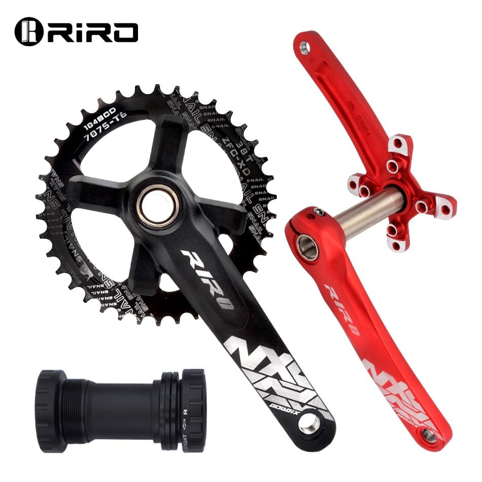 RIRO Mountain Bike Hollow Integrated Crank 36/38/40T Modified Positive And Negative Teeth Single Chainring