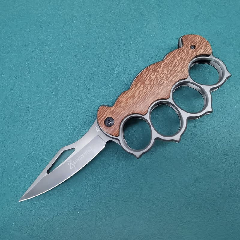 Couteau de boxe multifonctionnel d'extérieur, arme d'autodéfense à quatre doigts de type militaire, brise-vitre, pour le camping et la randonnée