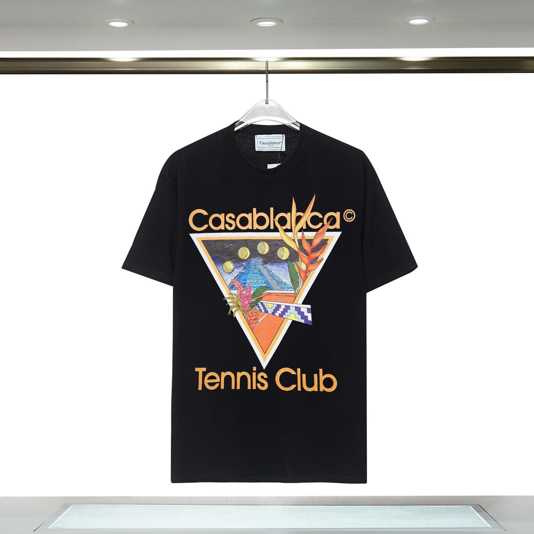 Vêtements pour hommes 24 nouveaux styles Illusion Gate Letter Printing T-shirt à manches courtes à col rond personnalisé
