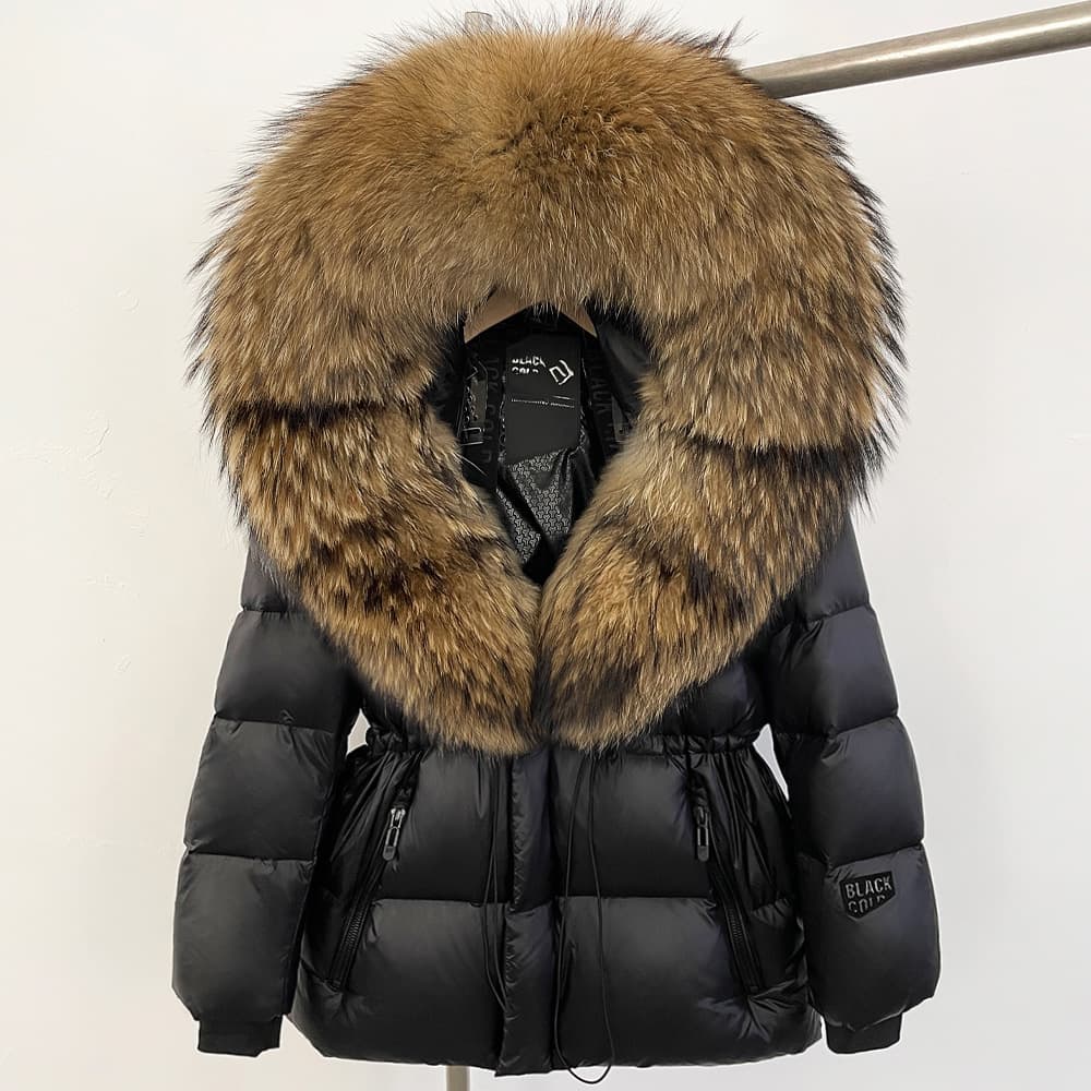 Women's Clothing Luxury Winter Women's Goose Down Coat With Fox Fur Trim Hooded Long Parka Jacket - Detachable Faux Fur Collar, Windproof & Warm