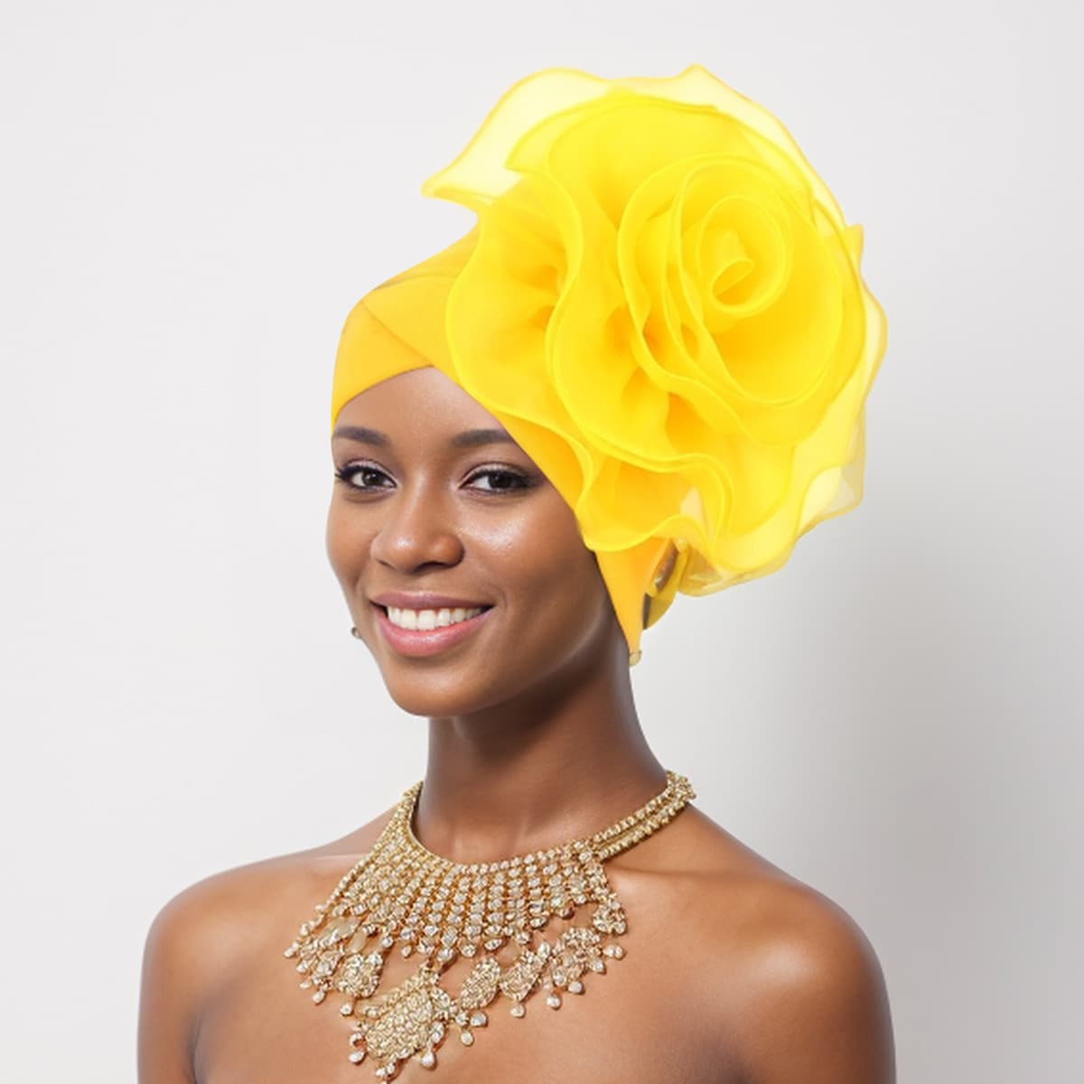 New Fashion Side Big Flower African Ethnic Characteristics Baotou Hat Turban Hat