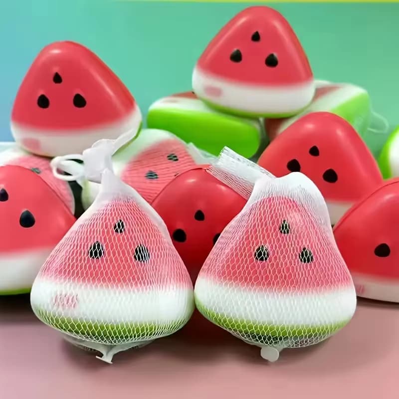 Kawaii Watermelon Slow Rising Squishy Toy Super Soft Stress Relief Squeeze Fidget Toy Anti-Anxiety Sensory Toy For Kids Adults Office Desk