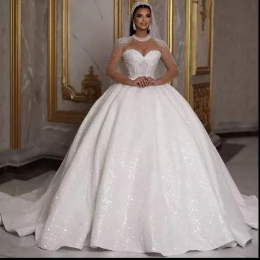 Women's Clothing Bridal Gown With Train Luxurious Light Weight Women's Wedding Dress French Fairy Like Ball Gown