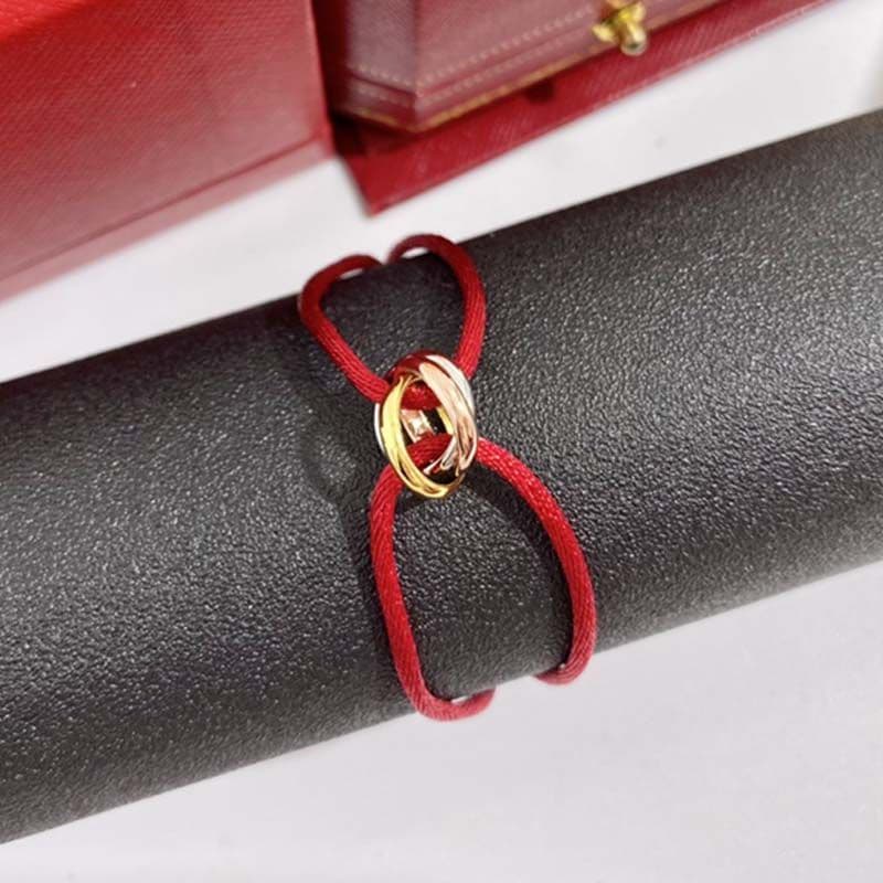 Bracelet homme femme créateur bijoux or unisexe acier inoxydable 3 boucles métal ruban lacé chaîne multicolore