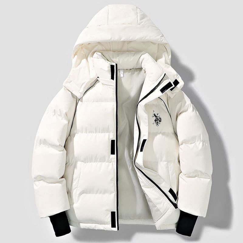 Winter 2025 Fashion Unisex Retro Pony-Print Puffer Oversized Hooded Cotton-Padded Jacket Quilted Detailing (Polyester Fill Streetwear Style Warm Coat