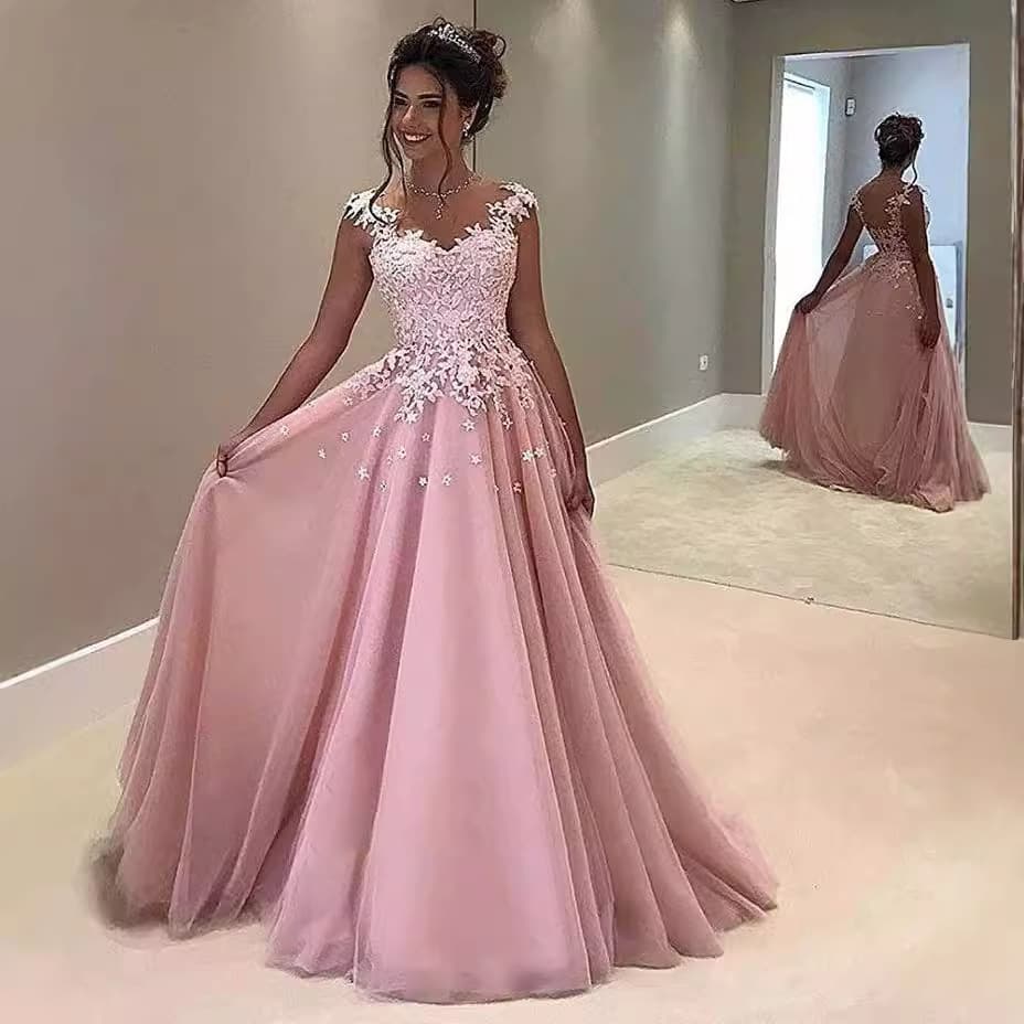 Women's Lace Suspender Ball Gown - Light Luxury Evening Dress For Birthday Parties & Formal Events