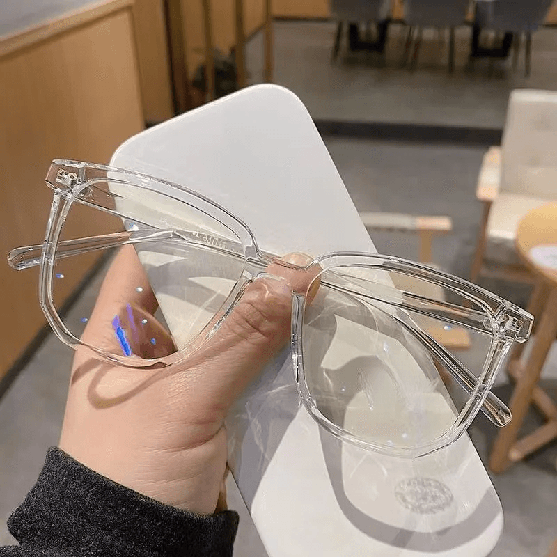 Anti-blue Glasses For Women With Regular Eyeglass Finished Retro Flat Light Frame