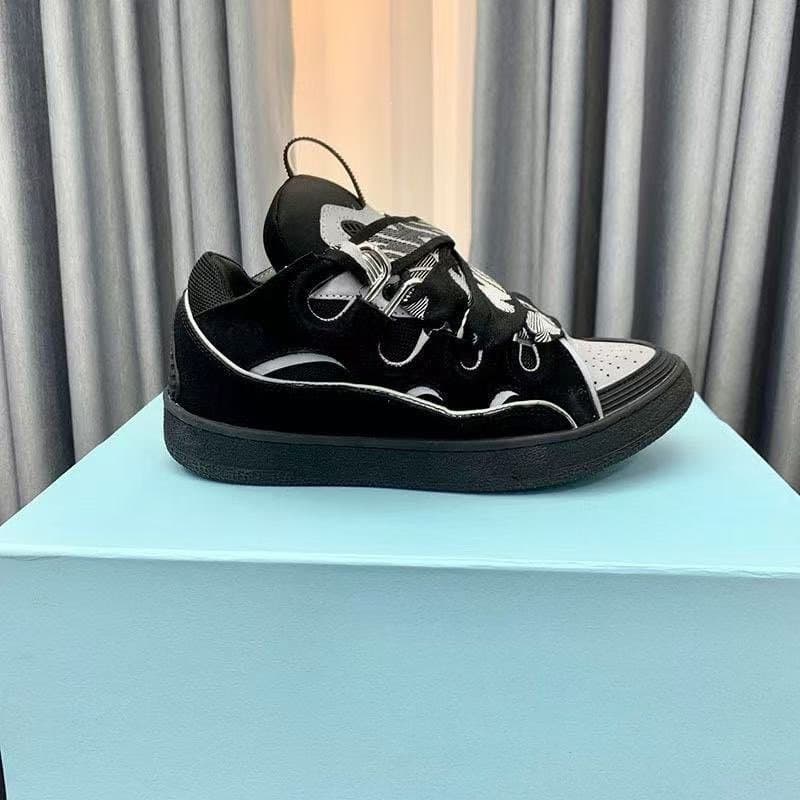 Nouvelles chaussures de sport décontractées CURB pour hommes et femmes, en cuir patchwork à lacets, style cross-frontalier. Nouvelles chaussures d