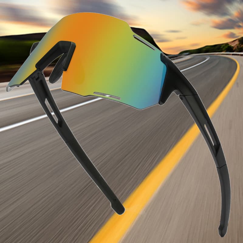 Unisex Dazzling Windproof Cycling Sunglasses Full Rim Black Sports Goggles For Men And Women Outdoor Motorcycling Skiing