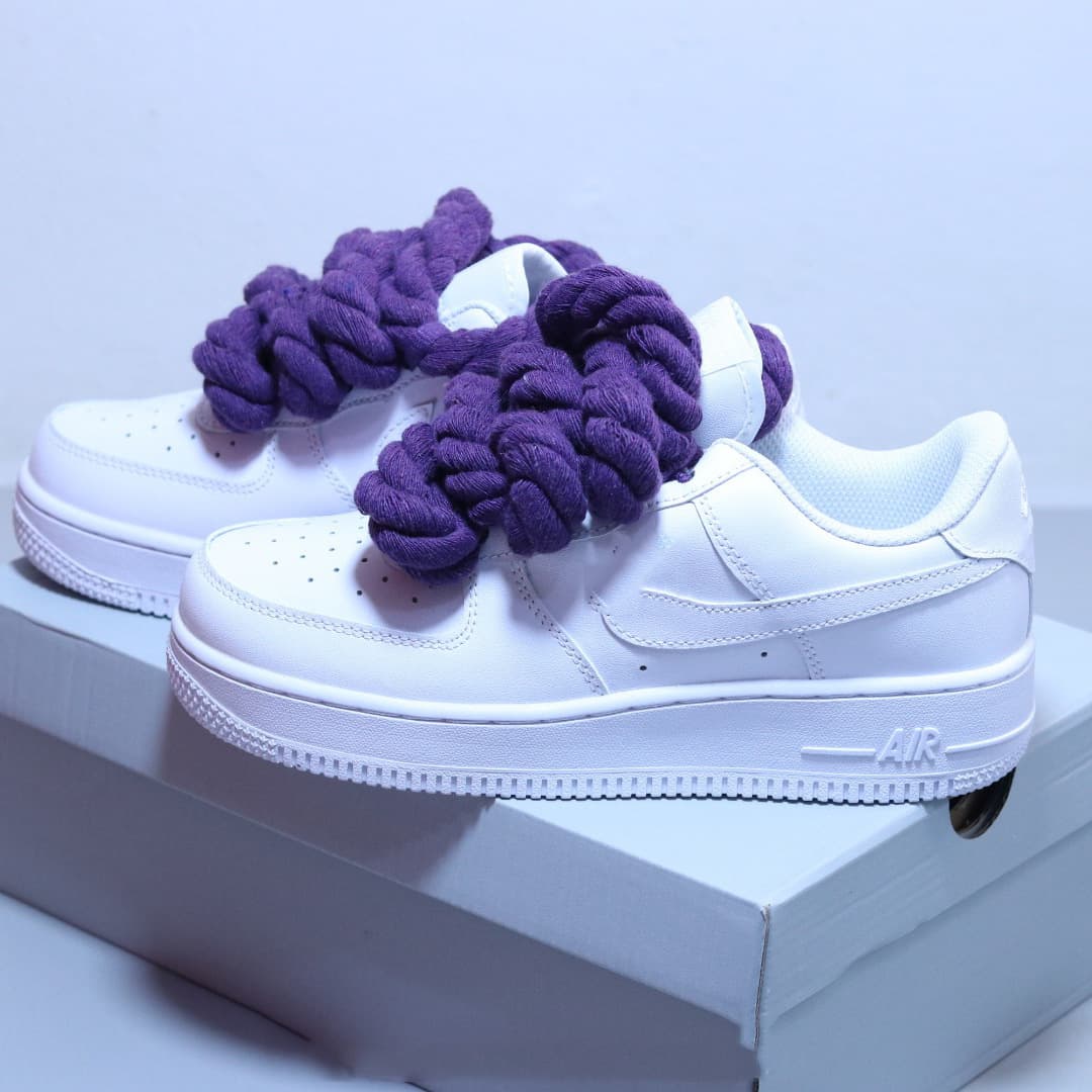 Baskets en corde transfrontalières à lacets épais pour femmes, style Air Force One édition limitée, décontractées pour hommes