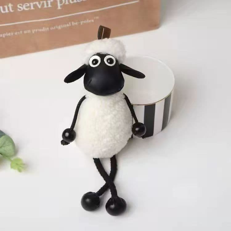 Sheepskin Lamb Fur Car Key Pendant, Internet Celebrity Bag Ornament, Plush Toy, Cute Decorative Accessory