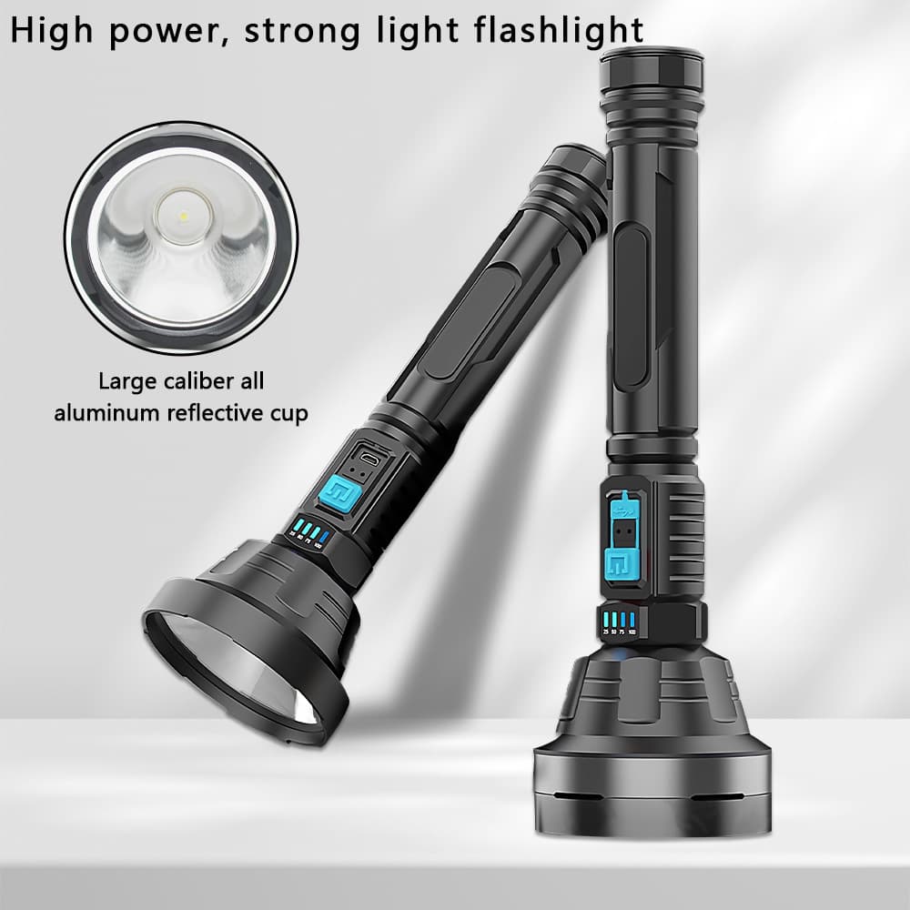 Plastic flashlight USB charging LED ultra-bright home portable outdoor long-range lighting flashlight
