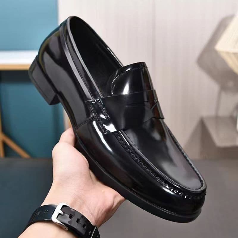 Men's 2025 New Spring Genuine Loafers Men's Business Casual Leather Shoes, One Foot Lazy Bean Trendy Shoes