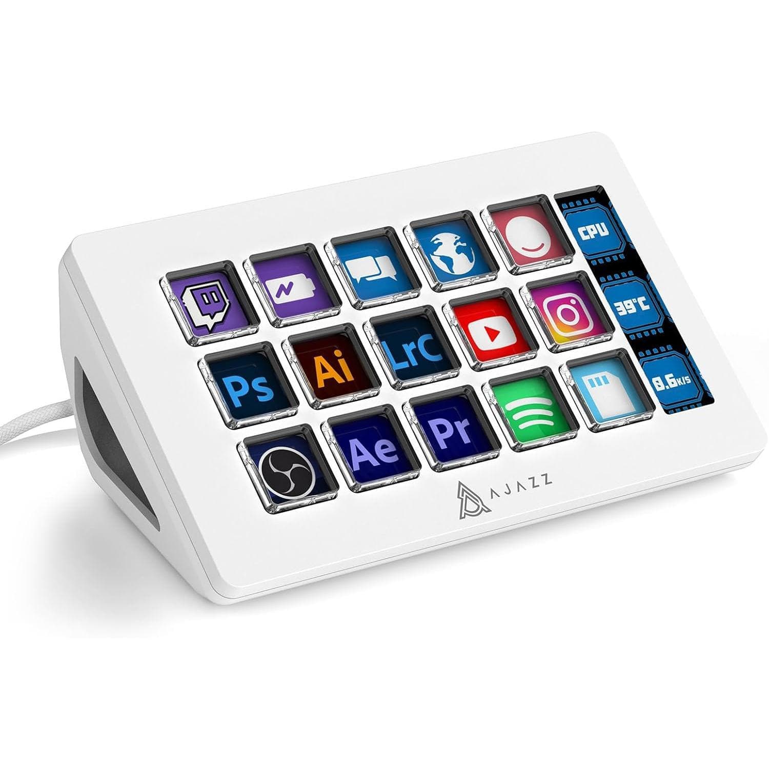 Ajazz AKP153E Visual Keyboard LCD Display Keys Programmable Shortcut Keyboard Macro Keys Programmable Desktop Controller