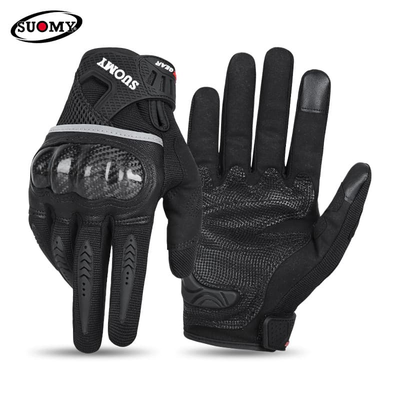 Motorcycle Gloves, Spring/summer Carbon Fiber Protective Shell, Motorcycle Shockproof, Breathable, Lightweight, Touchscreen Compatible Riding Gear.