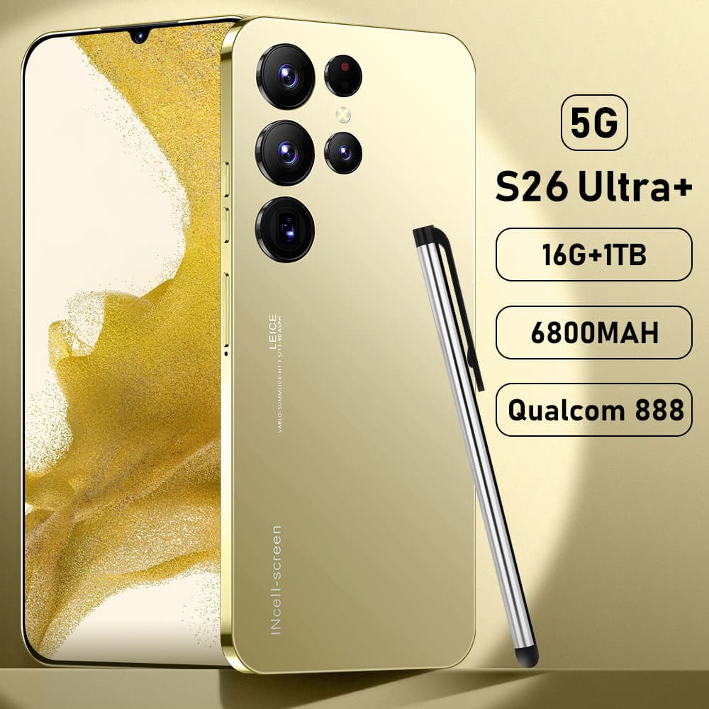 Cross-Border S26+Ultra Export-Specific 7.3" Screen HD 16+1TB Large Memory Phone Source Factory