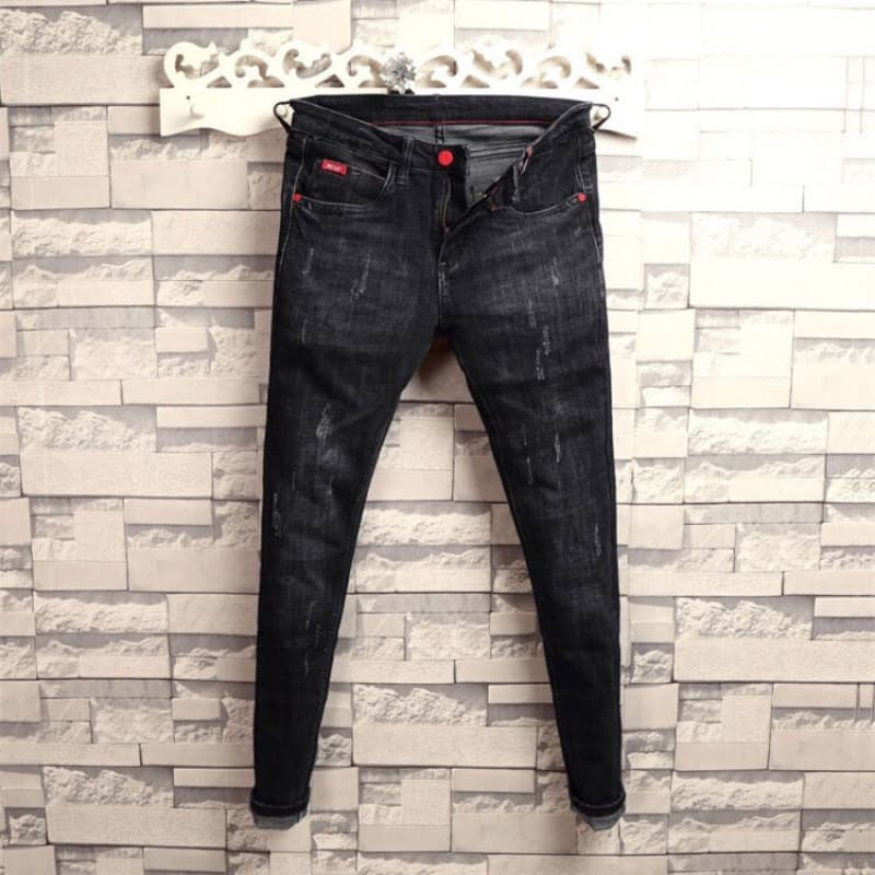 Men's Clothing Social Pants Spirited Tight Fitting Pants Autumn Jeans