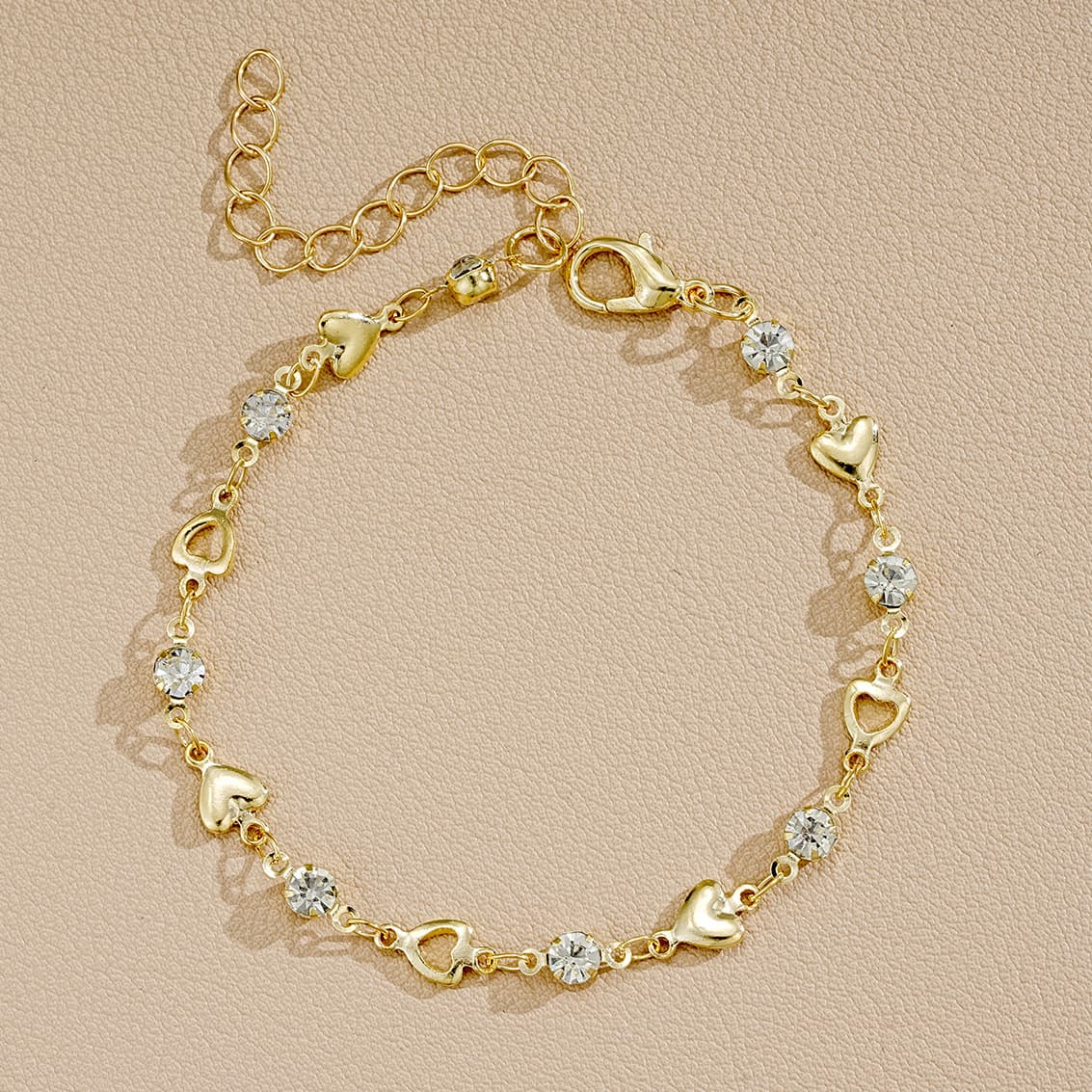 new love inlaid zircon Bracelet girl ins simple niche design Hollow Heart-Shaped Bracelet