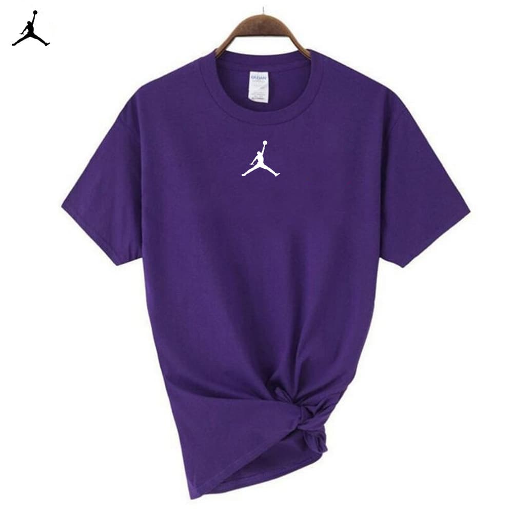 T-shirt d'été ample et décontracté à manches courtes et col rond pour homme, entièrement en coton, style sport fin