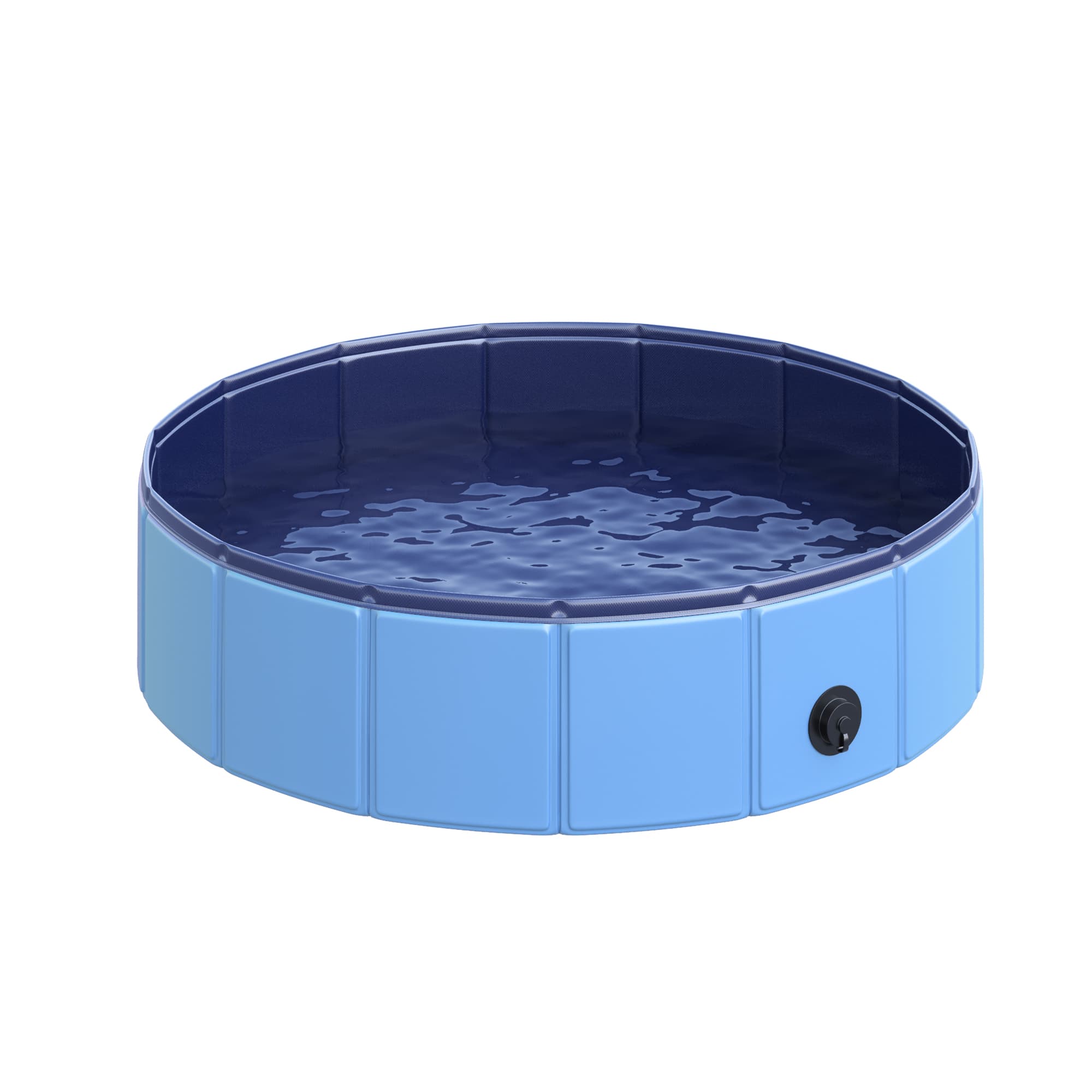 PawHut Piscine pour chien bassin PVC pliable anti-glissant facile à nettoyer diamètre 80 hauteur 20 cm bleu