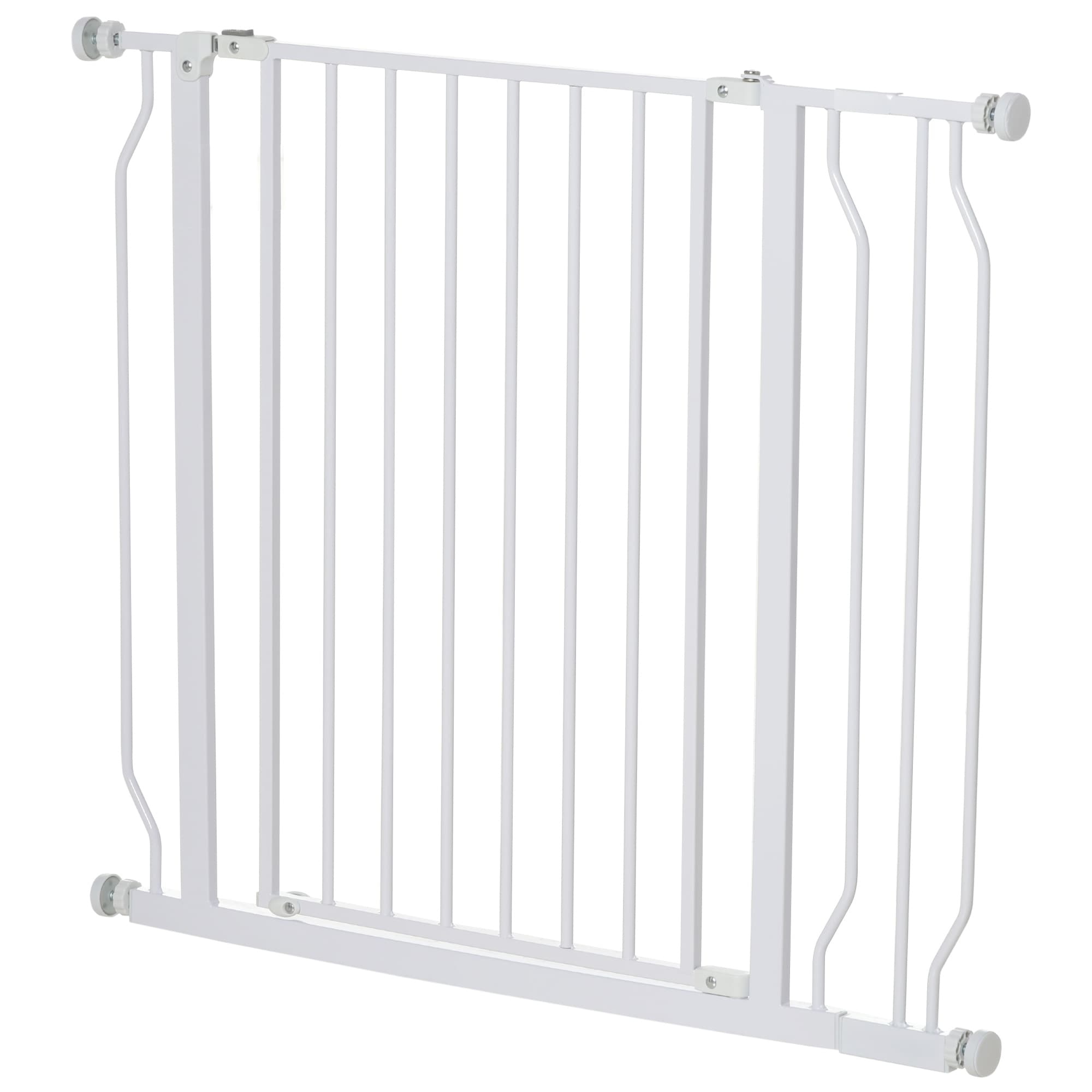 PawHut Lot de 2 barrières de sécurité pour animal longueur réglable escaliers couloirs portes sans perçage en acier ABS