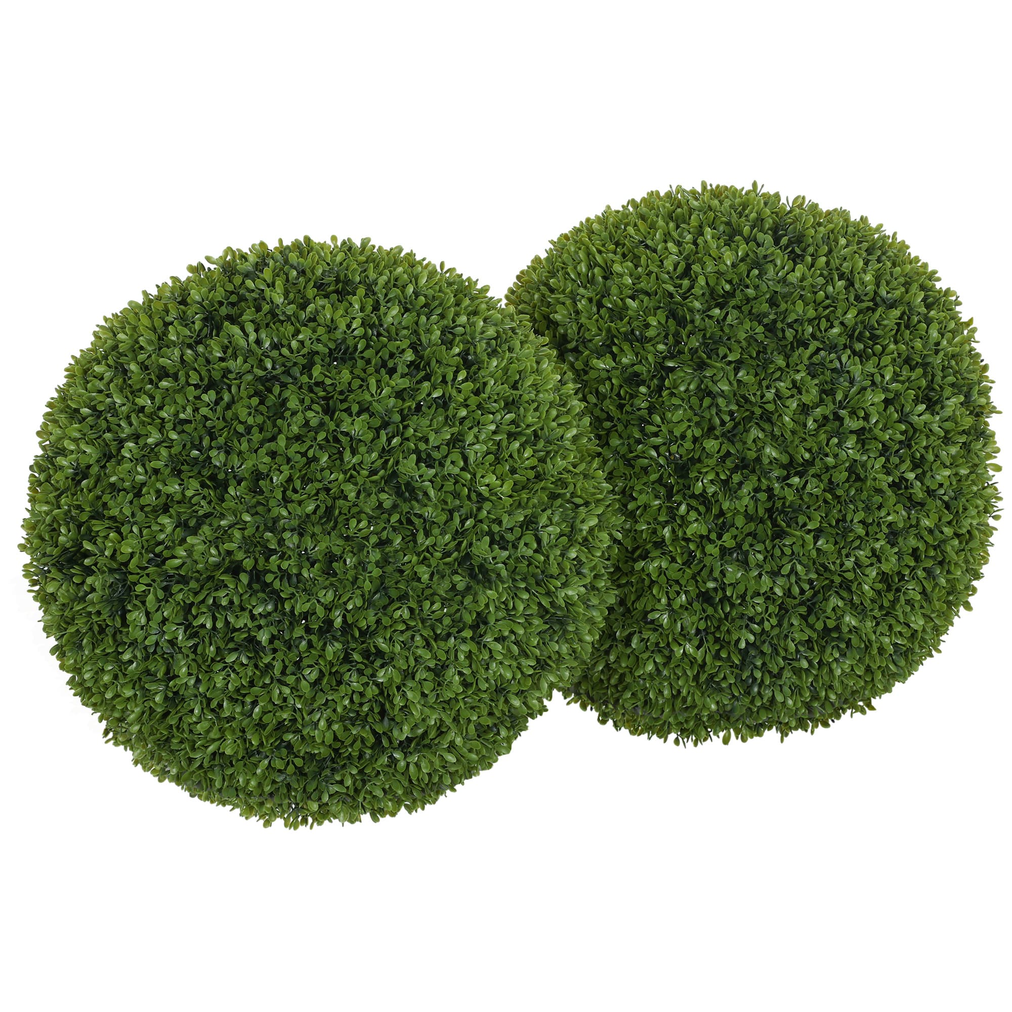 HOMCOM Lot de 2 boules de buis artificielles de 40 cm décoration pour intérieur ou extérieur vert