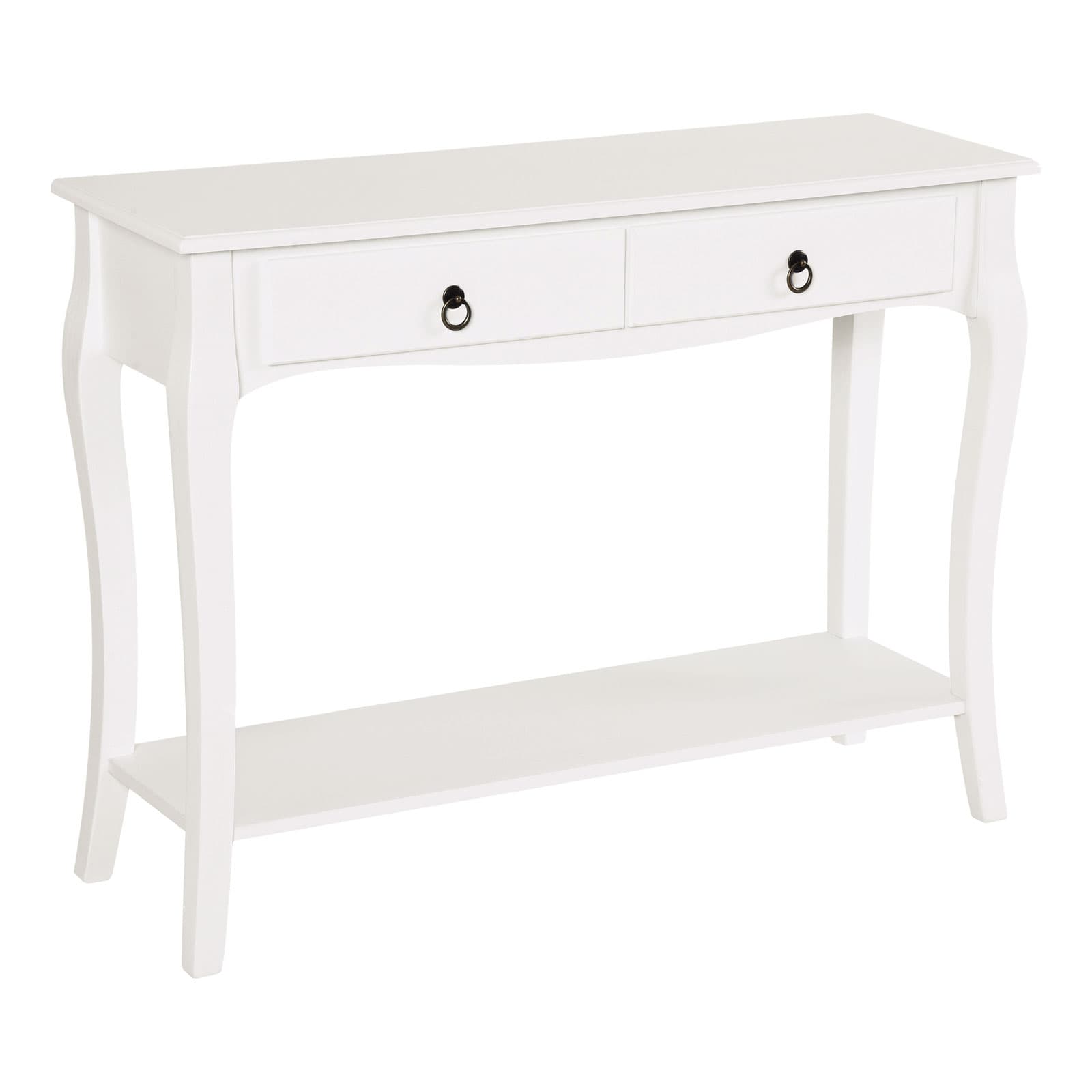 Homcom Console Table de Drapier Style Néo-Rétro Multi-Rangements 100 x 33 x 76 cm Blanc