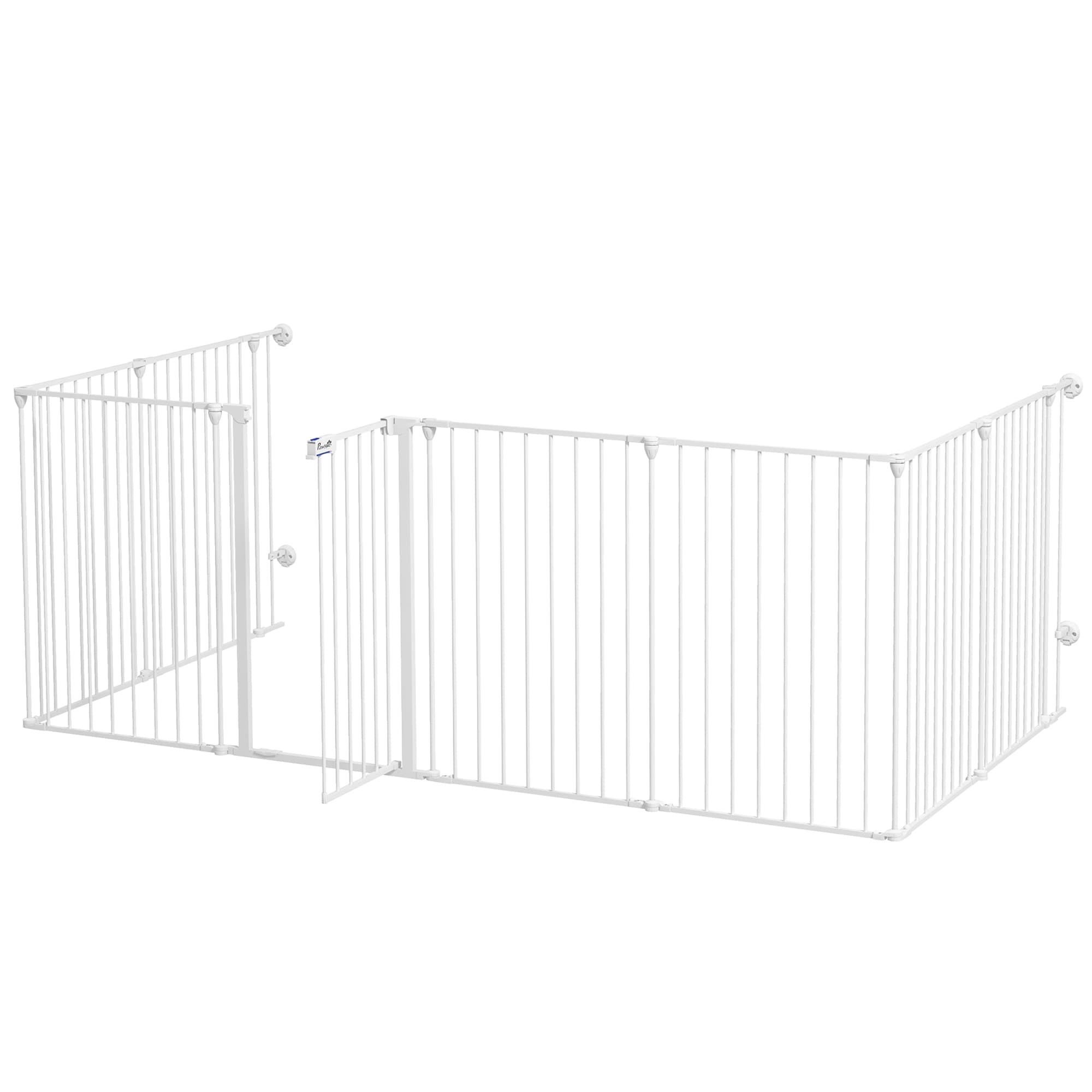 PawHut Barrière de sécurité barrière de protection parc enclos chien pliable modulable 8 panneaux avec porte hauteur 90cm blanc