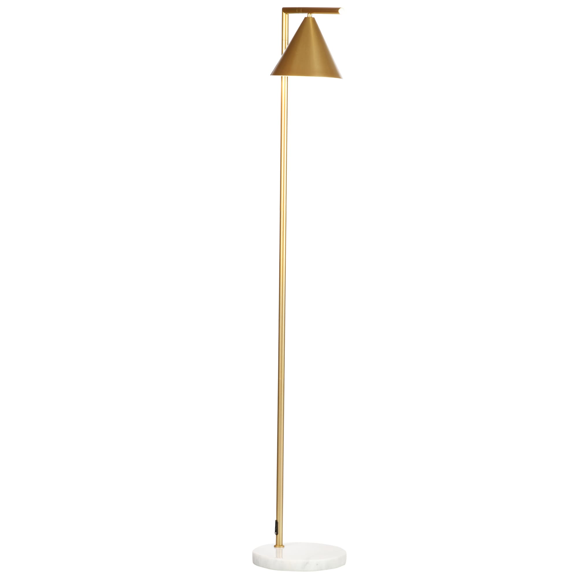 HOMCOM Lampadaire Design Acier Abat-Jour Orientable Base Marbre Doré 40W Aosom France