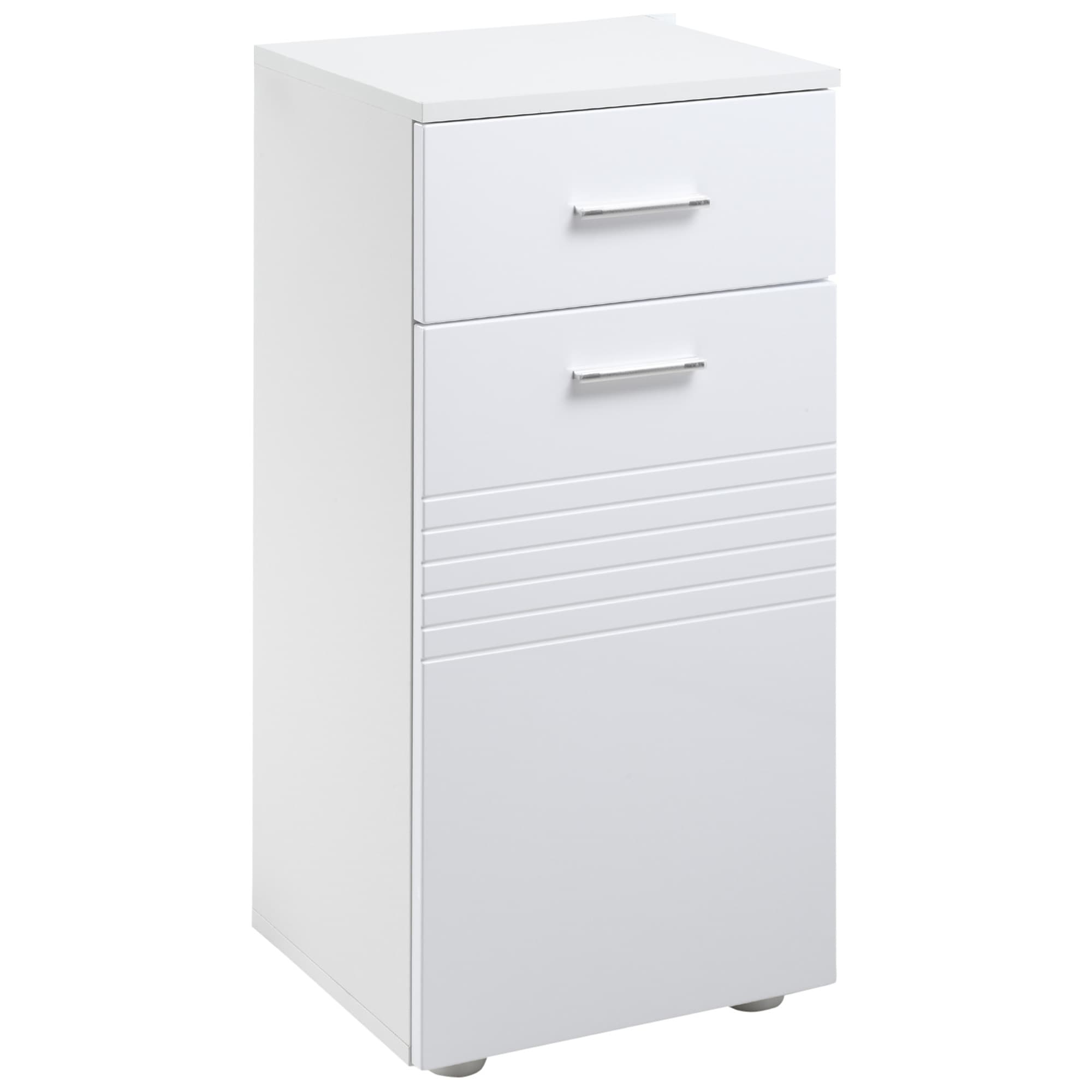 Kleankin Meuble bas de salle de bain 1 porte tiroir blanc Dim.35L x 30l x 77,5H cm