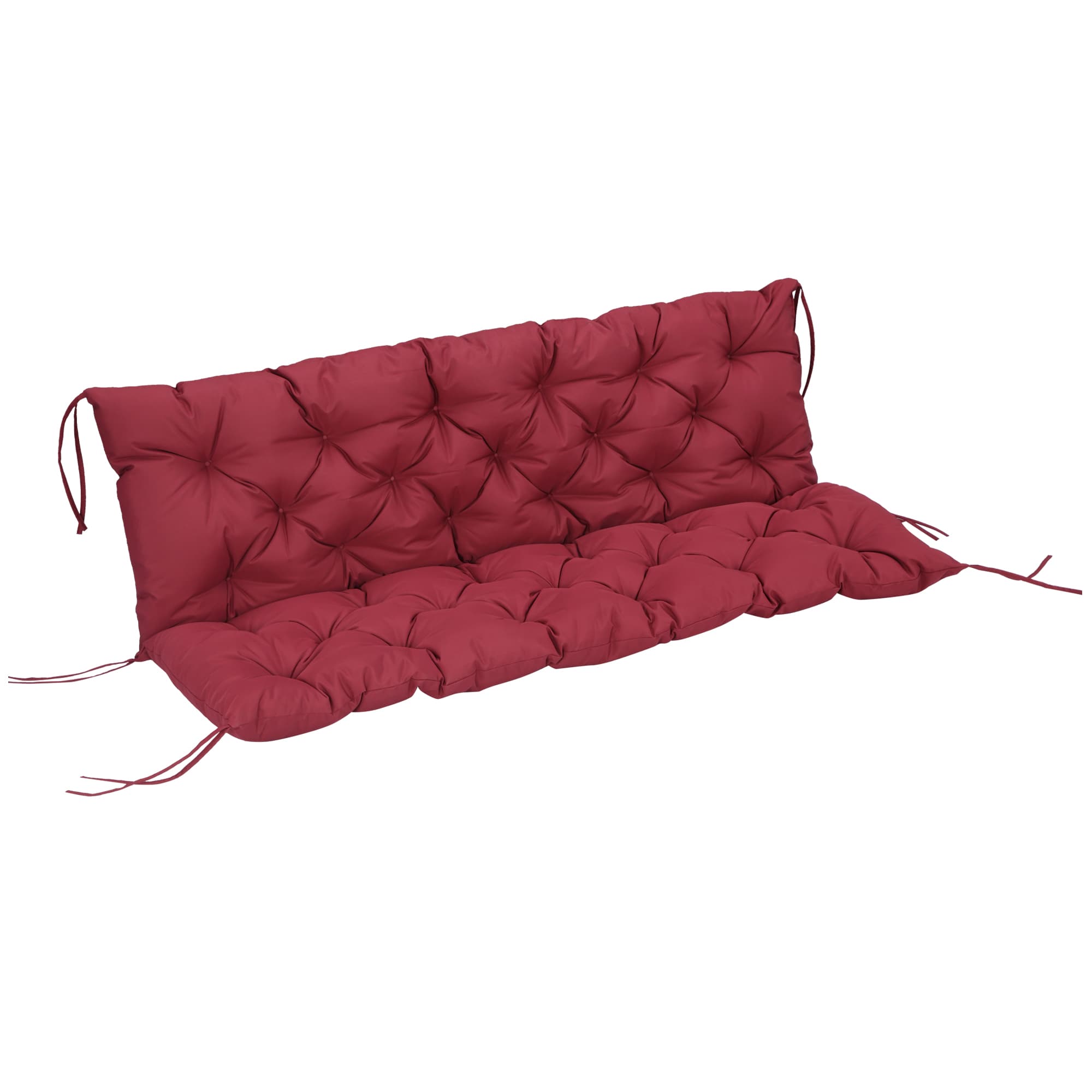 Outsunny Coussin exterieur Coussin Matelas Assise Dossier pour Banc de Jardin balancelle canapé 3 Places 150 x 98 x 8 cm Rouge Aosom France