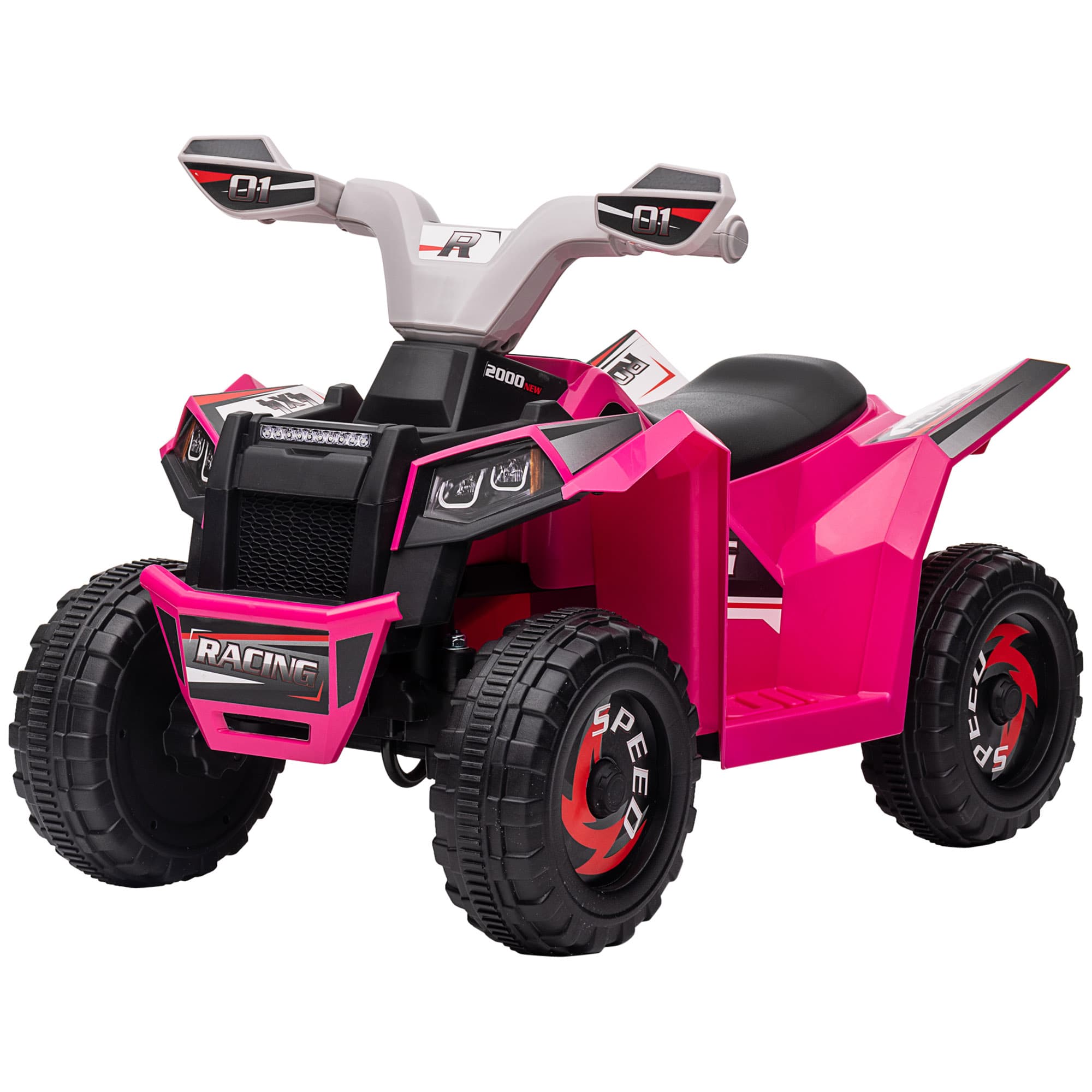 HOMCOM Quad électrique pour enfants véhicule à batterie 6V avec marche avant et arrière 70L x 41,5l x 48,5H cm Rose