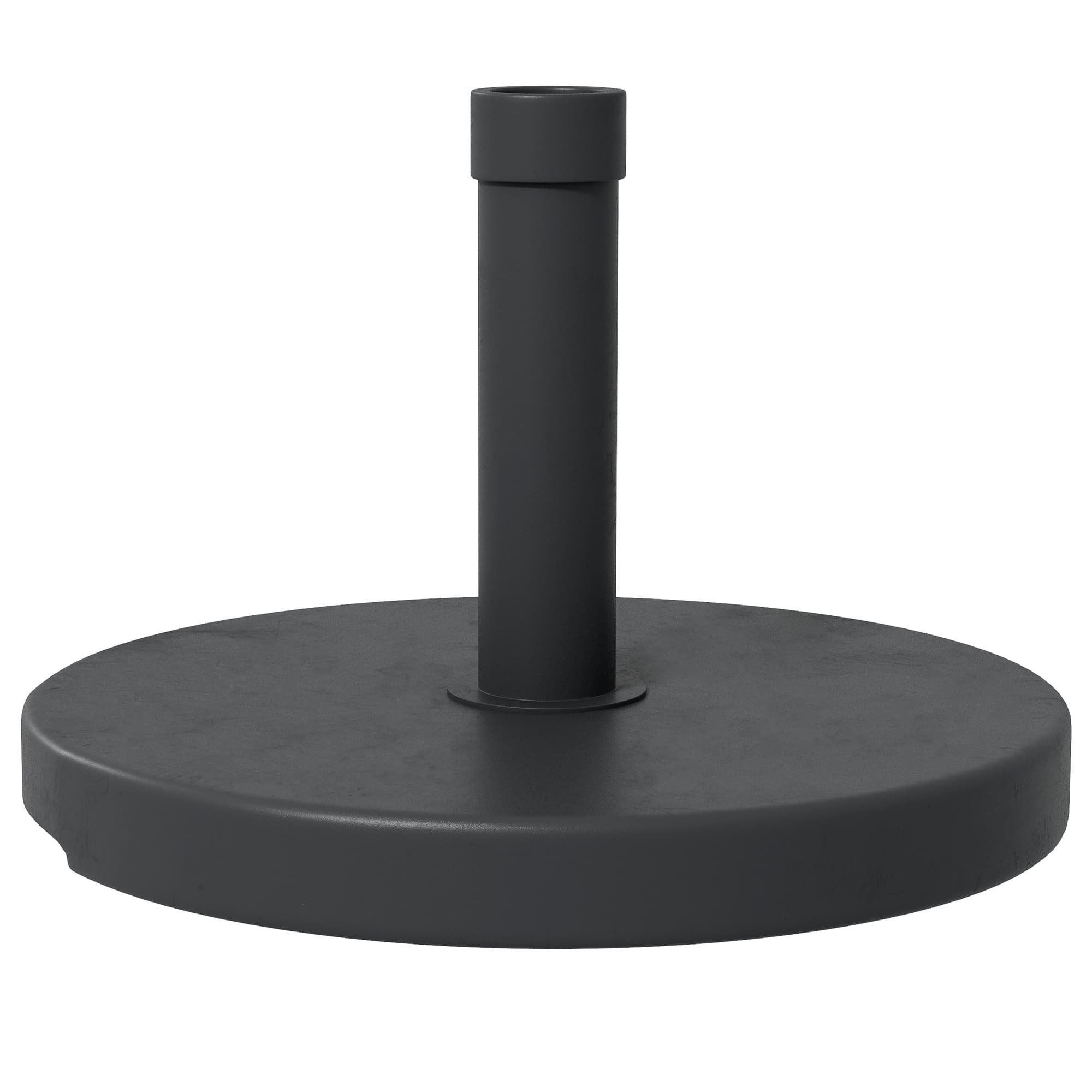 Outsunny Base Ronde Lestée 15kg pour Parasol avec Poignée Intégrée en HDPE Noir Aosom France