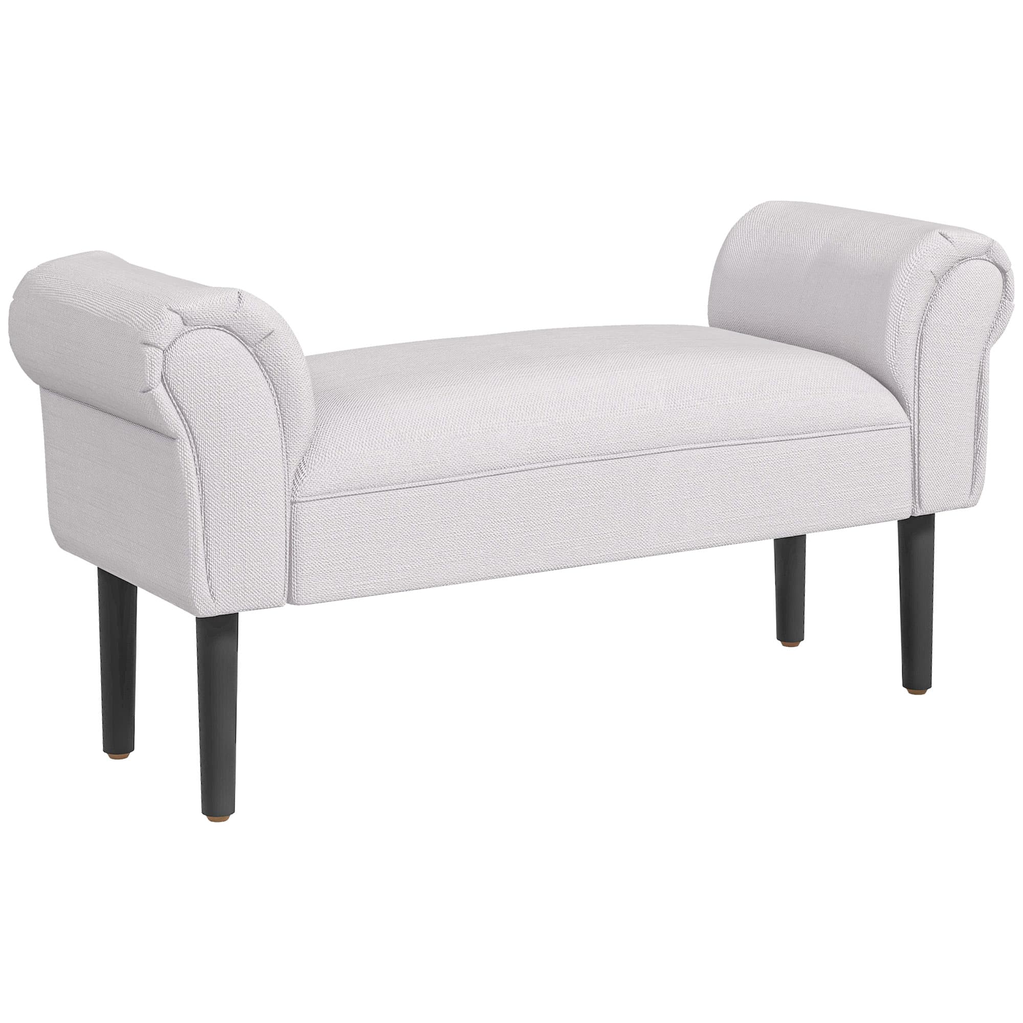 Homcom Banc Gris Clair Contemporain Accoudoirs Courbés Confort Supérieur 102x31x51cm Aosom France