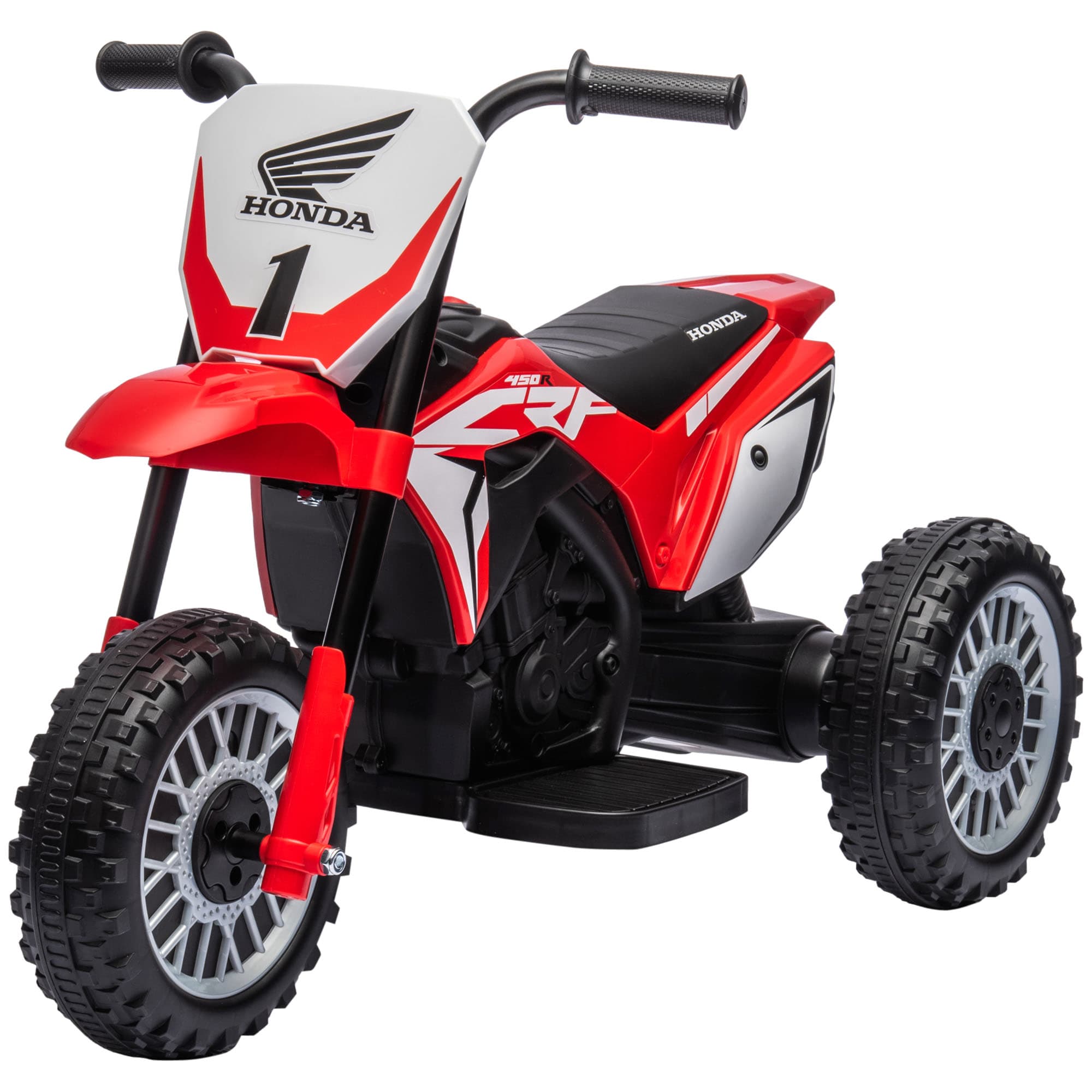 HOMCOM Moto cross éléctrique pour enfant licence Honda CRF450RL 3 roues batterie 6V enfants 18-36 mois rouge
