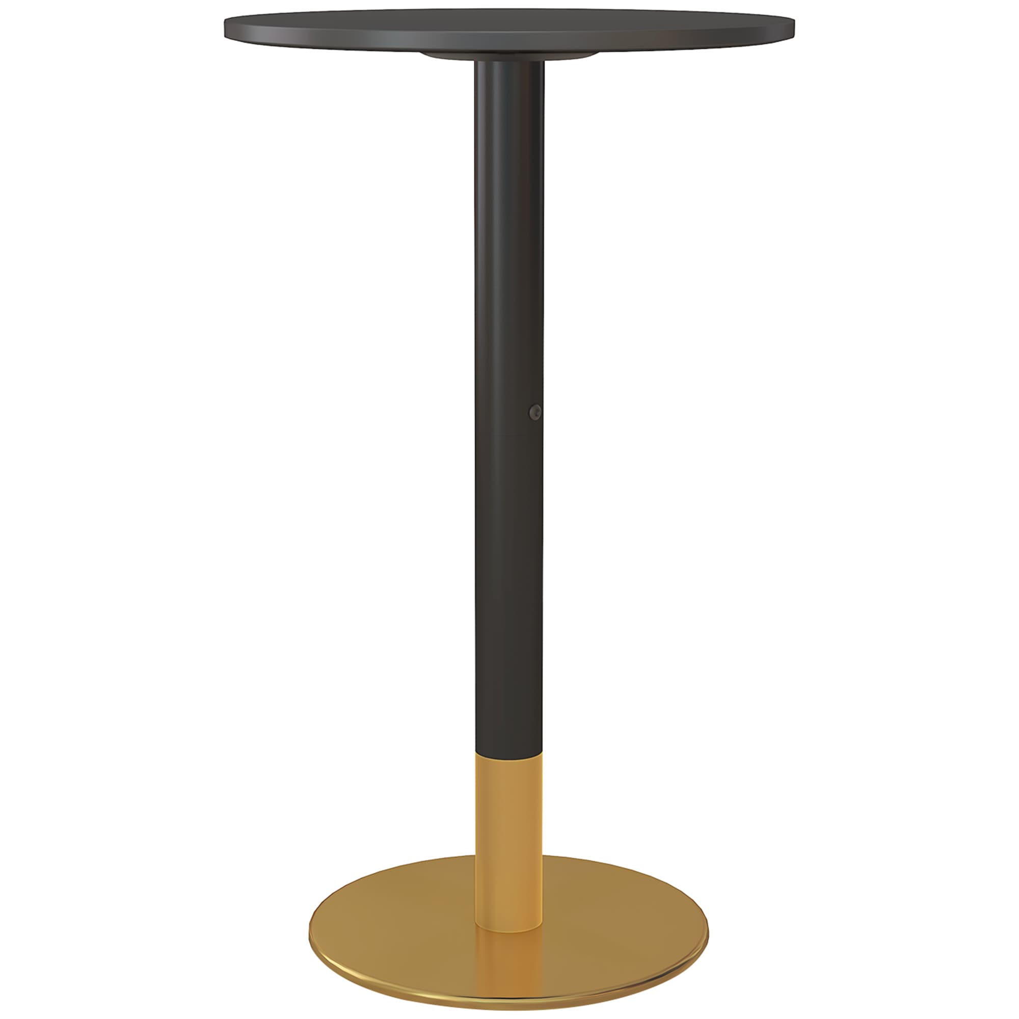 HOMCOM Table de bar ronde table de bistro table de cuisine style contemporain cadre en acier dim. 60L x 60l x 102H cm noir