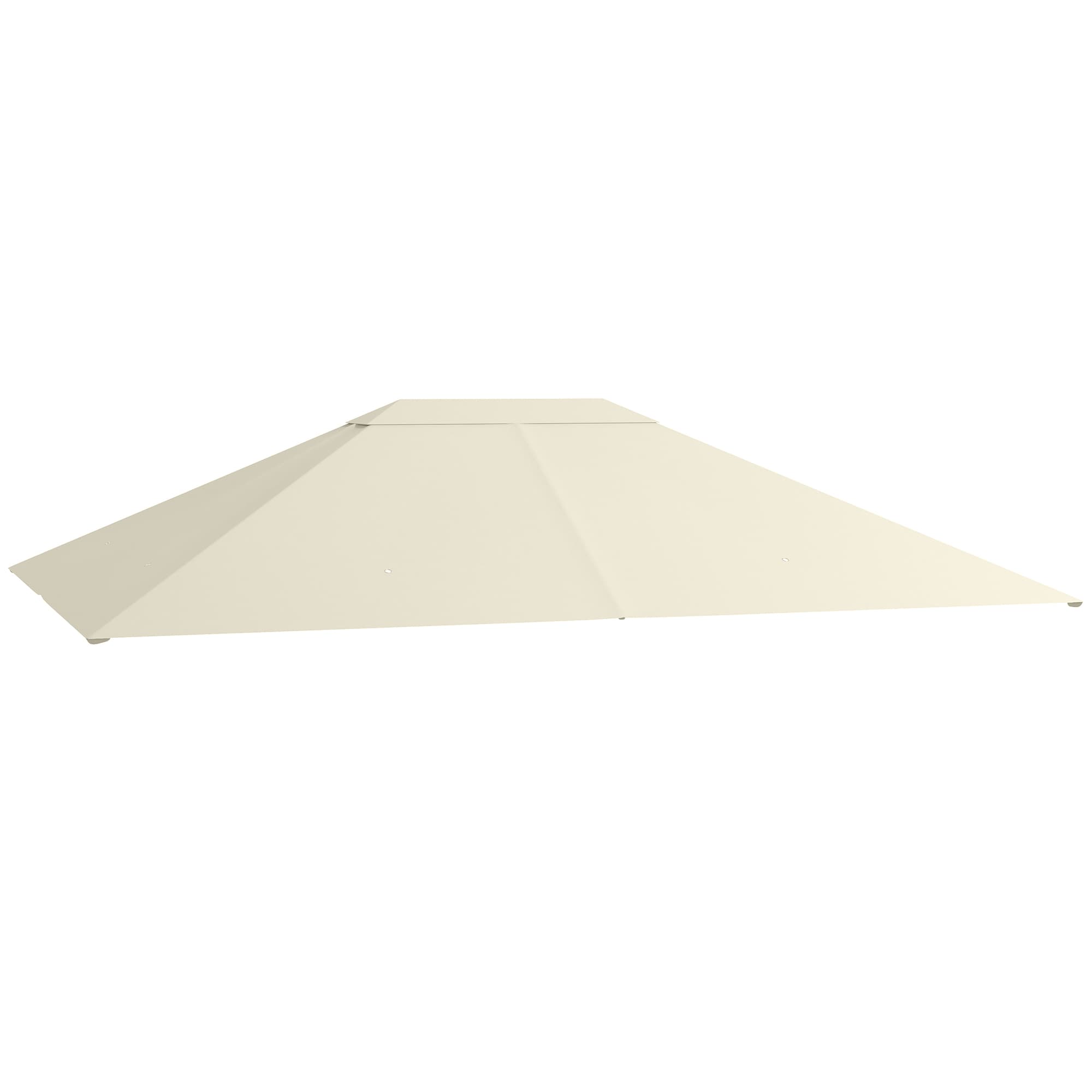 Outsunny Toile de remplacement pour pavillon tonnelle tissu polyester haute densité 180 g/m2 anti-UV 3 x 4 m crème