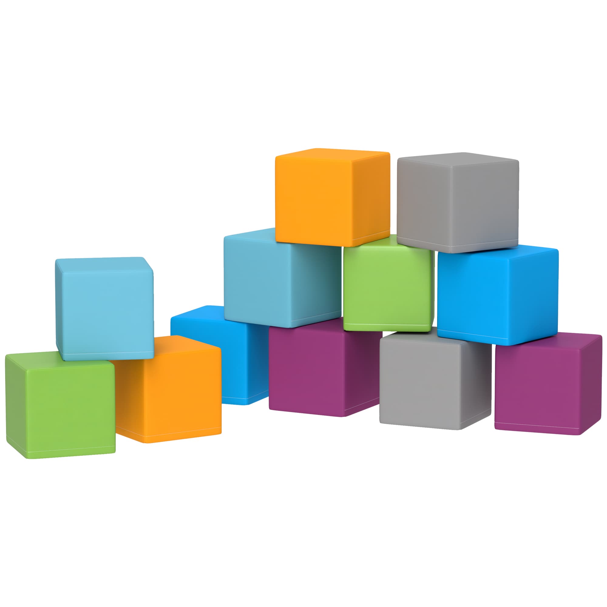 HOMCOM Jouet d'escalade et de ramper pour enfants, mousse EPE souple, 20x20x20 cm, Multicolore, 1-3 ans