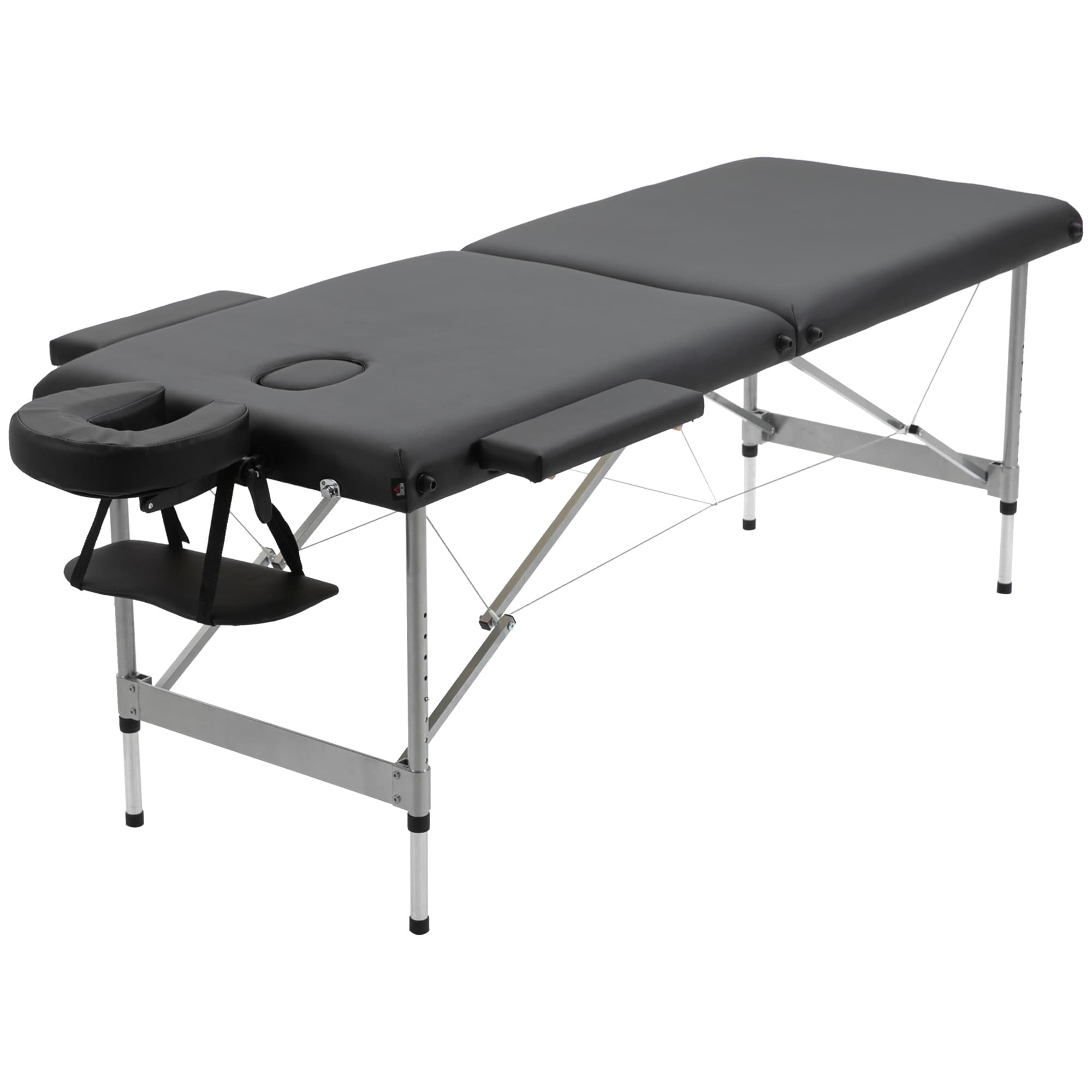 HOMCOM Table de massage pliante, avec ouverture faciale, accoudoirs, repose-mains, table de massage mobile, 186 cm x 71 cm x 83 cm