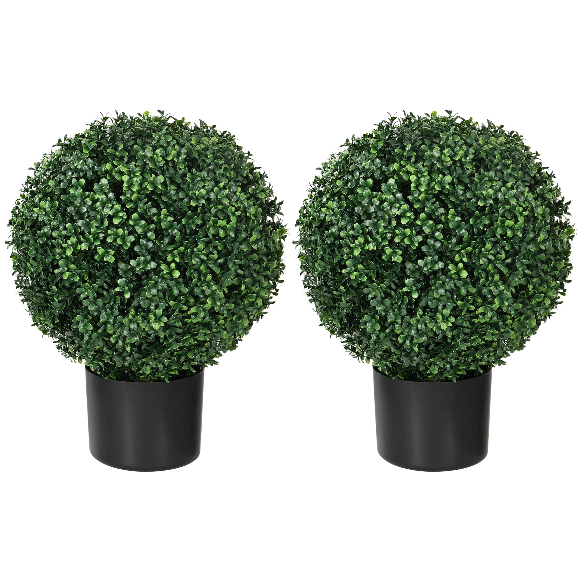 HOMCOM Plante Artificielle Buis en Boule, 52x40 cm, Vert