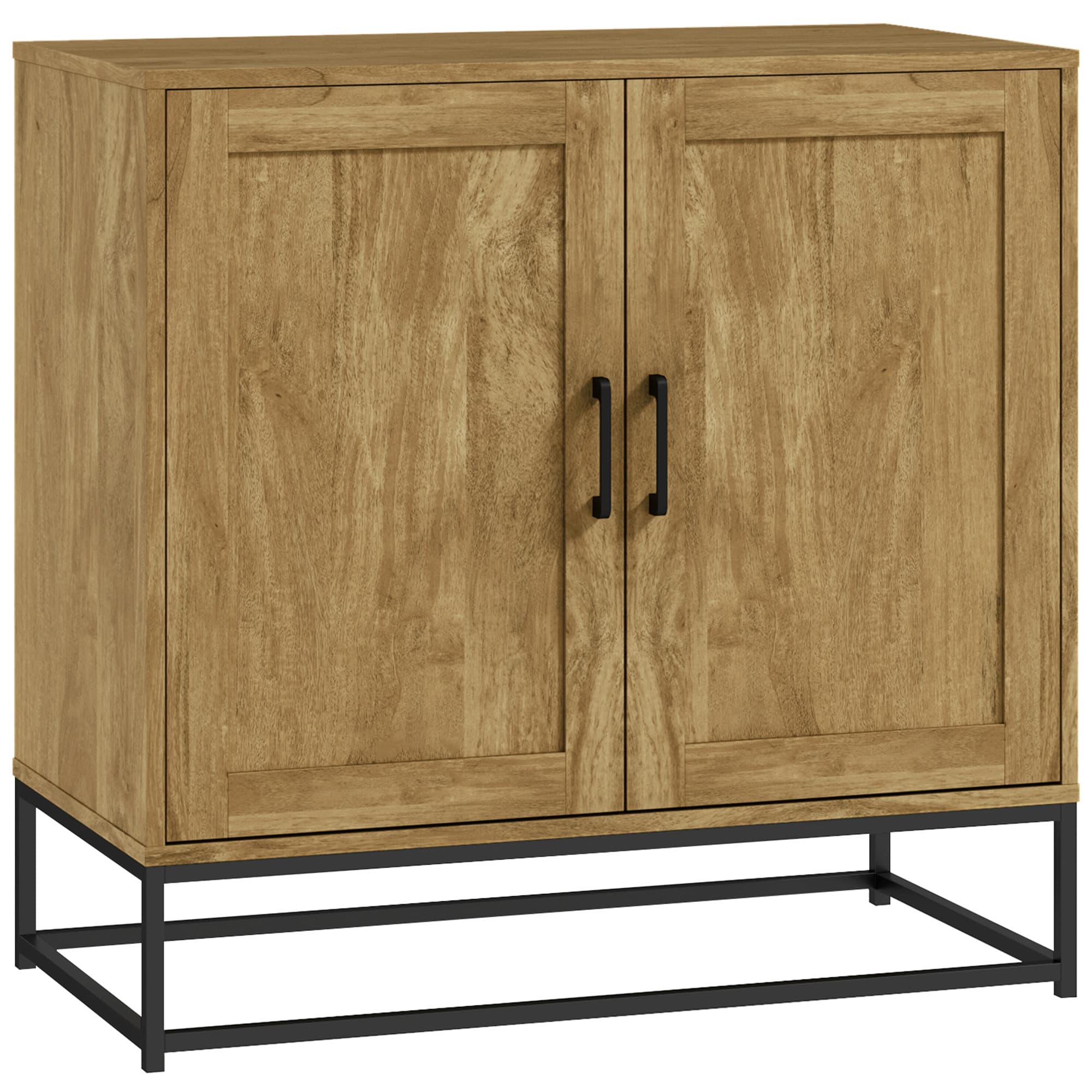 HOMCOM Buffet meuble de rangement 2 portes avec étagère intérieur réglable en hauteur 80l x 40P x 78H cm, bois naturel