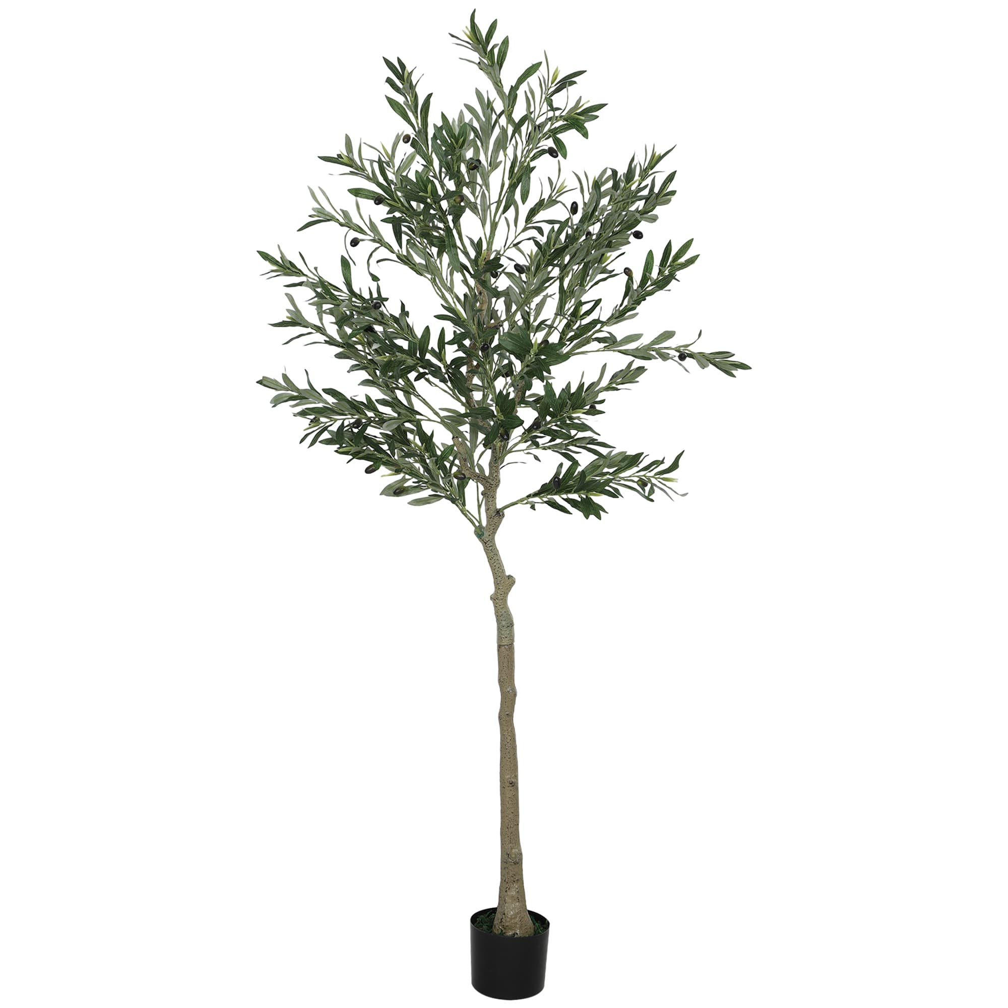 HOMCOM Olivier artificiel 180 cm plante artificielle intérieur, décoration pour maison, bureau, salon, chambre