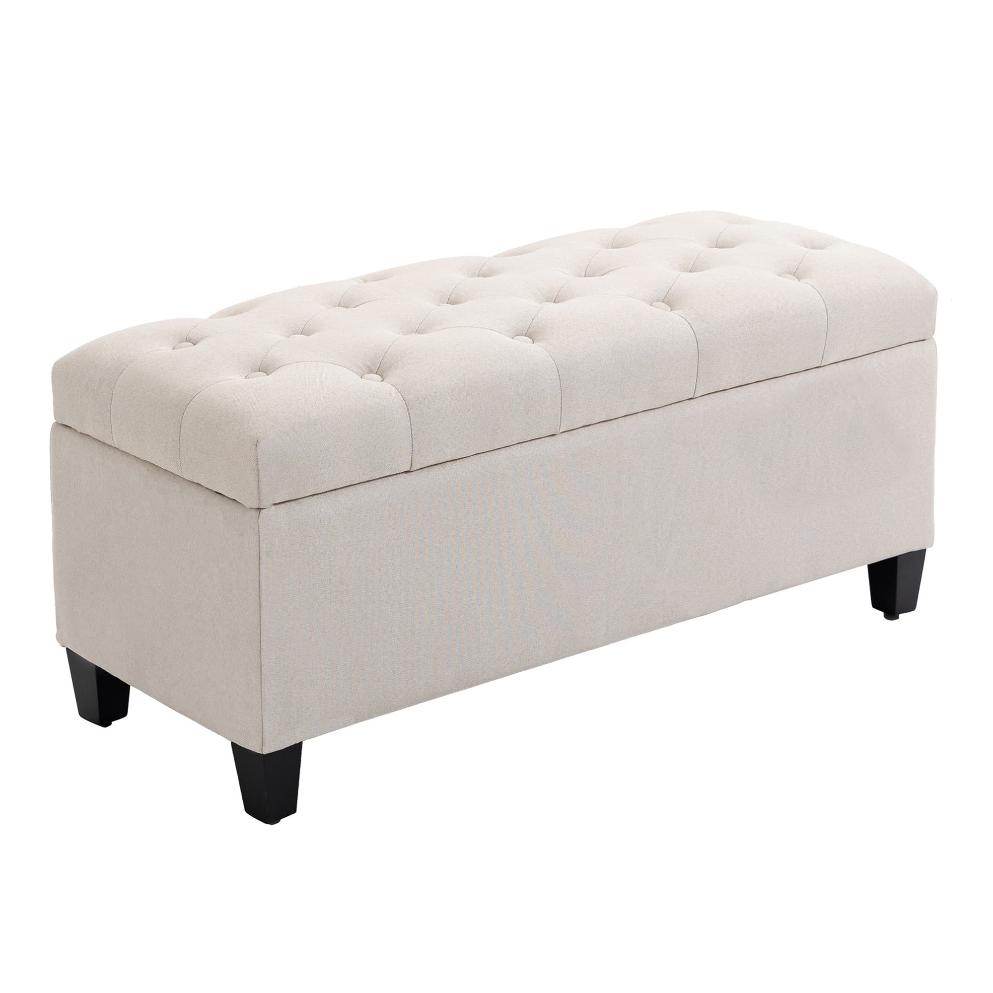 HOMCOM Banc de rangement pouf salon bout de lit coffre de rangement pour salon, chambre, entrée, 100 x 40 x 44 cm, blanc
