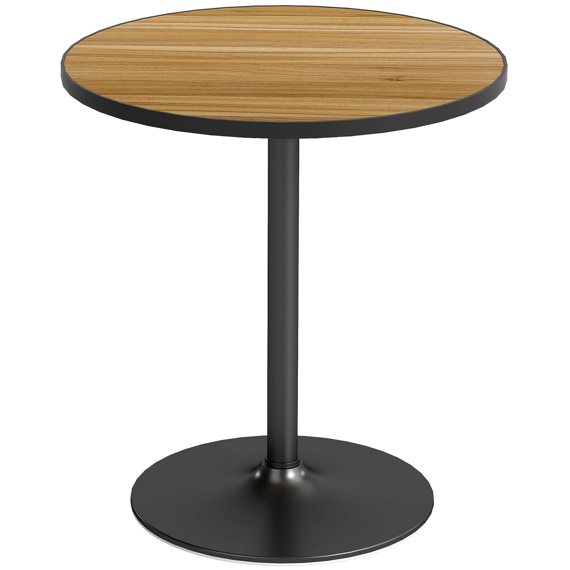 HOMCOM Table à manger ronde pour 2 à 4 personne Ø70 cm moderne avec plateau effet bois et base ronde, chêne